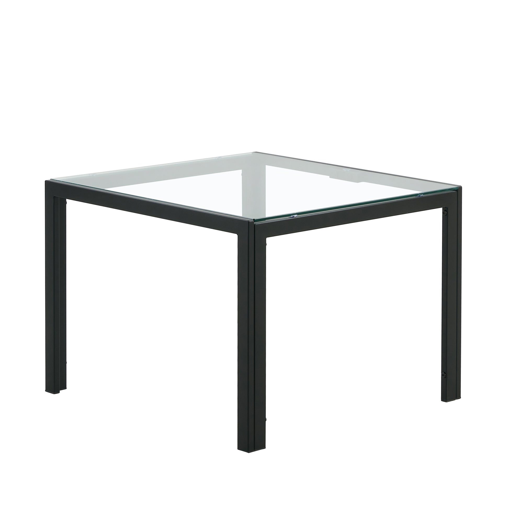 Set of 2 Tempered Glass Modern Design Nesting Coffee Table Set- Transparent_17