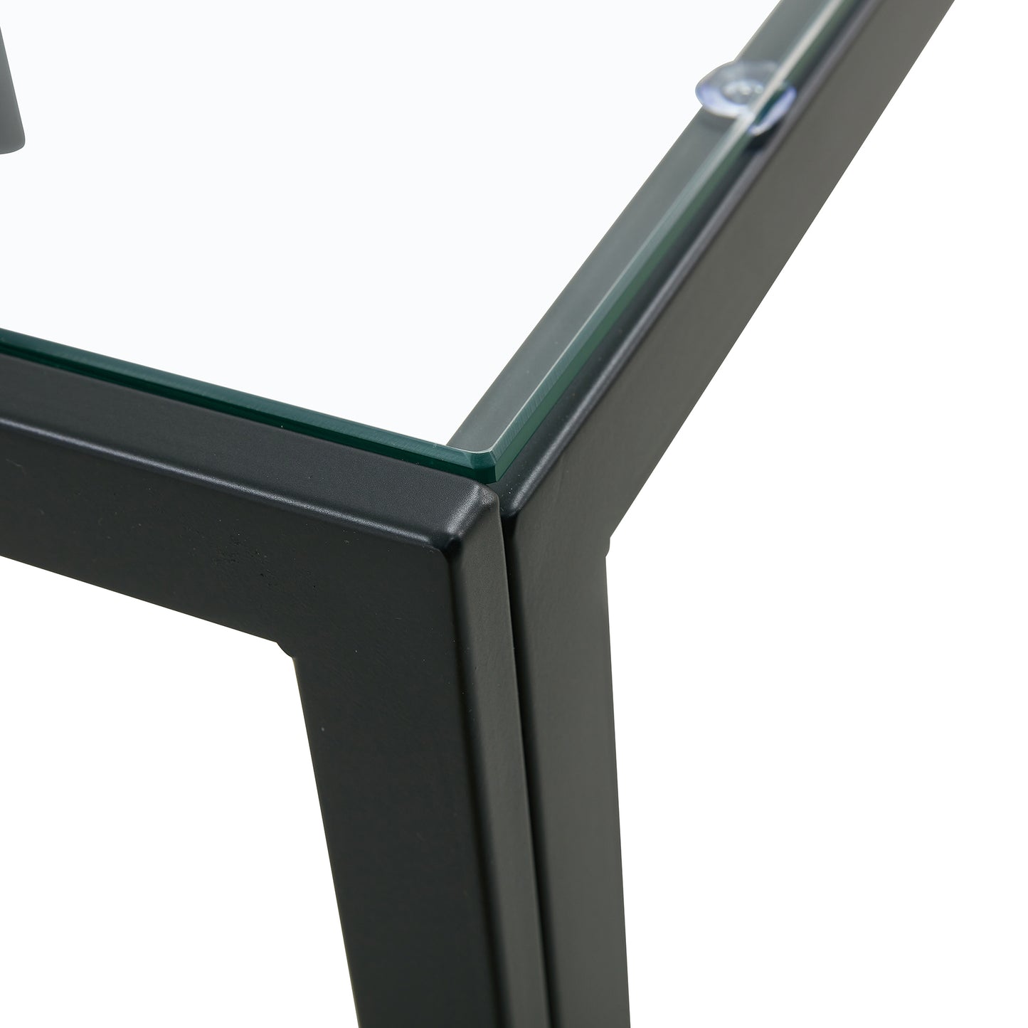Set of 2 Tempered Glass Modern Design Nesting Coffee Table Set- Transparent_15