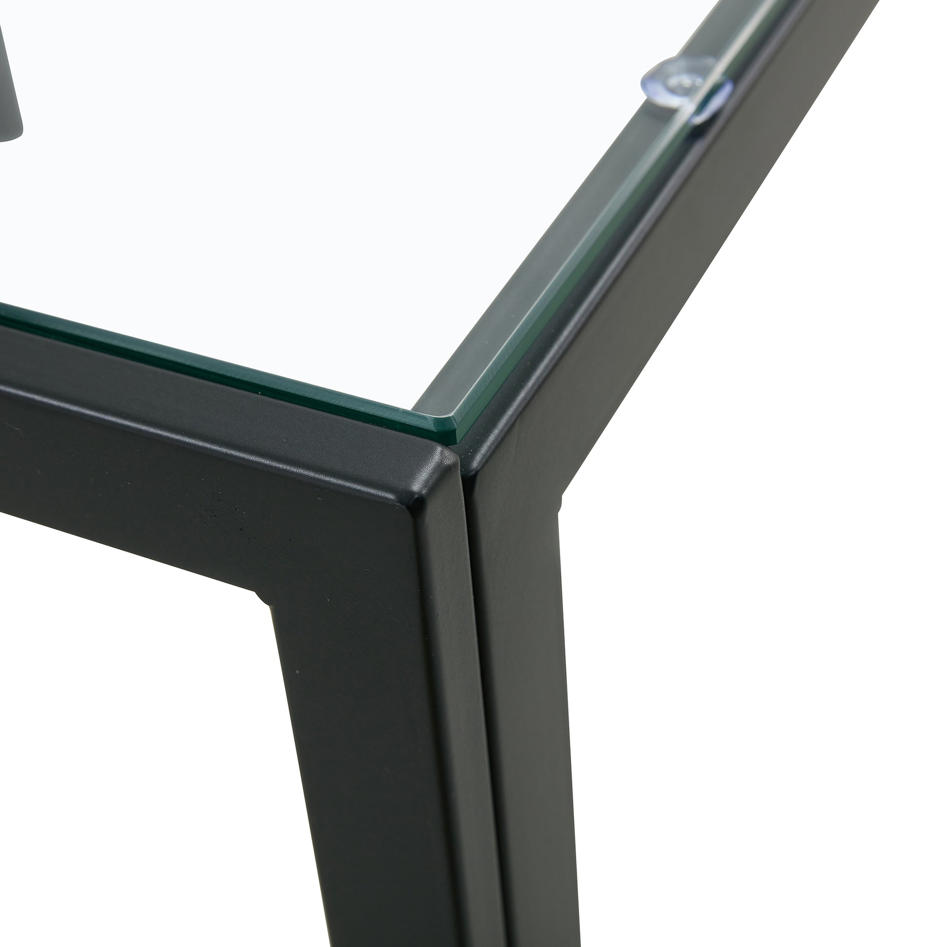 Set of 2 Tempered Glass Modern Design Nesting Coffee Table Set- Transparent_15