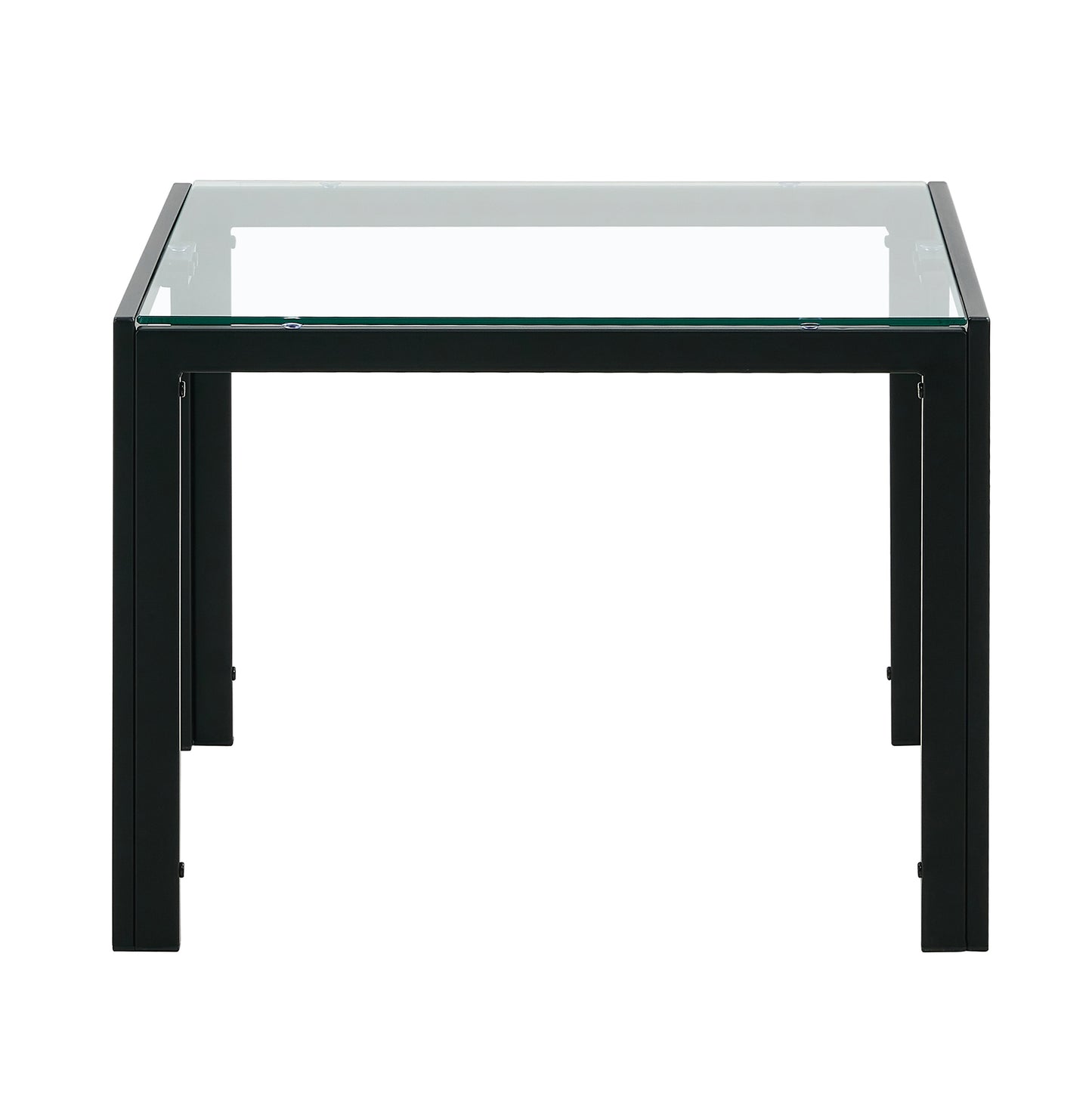 Set of 2 Tempered Glass Modern Design Nesting Coffee Table Set- Transparent_10