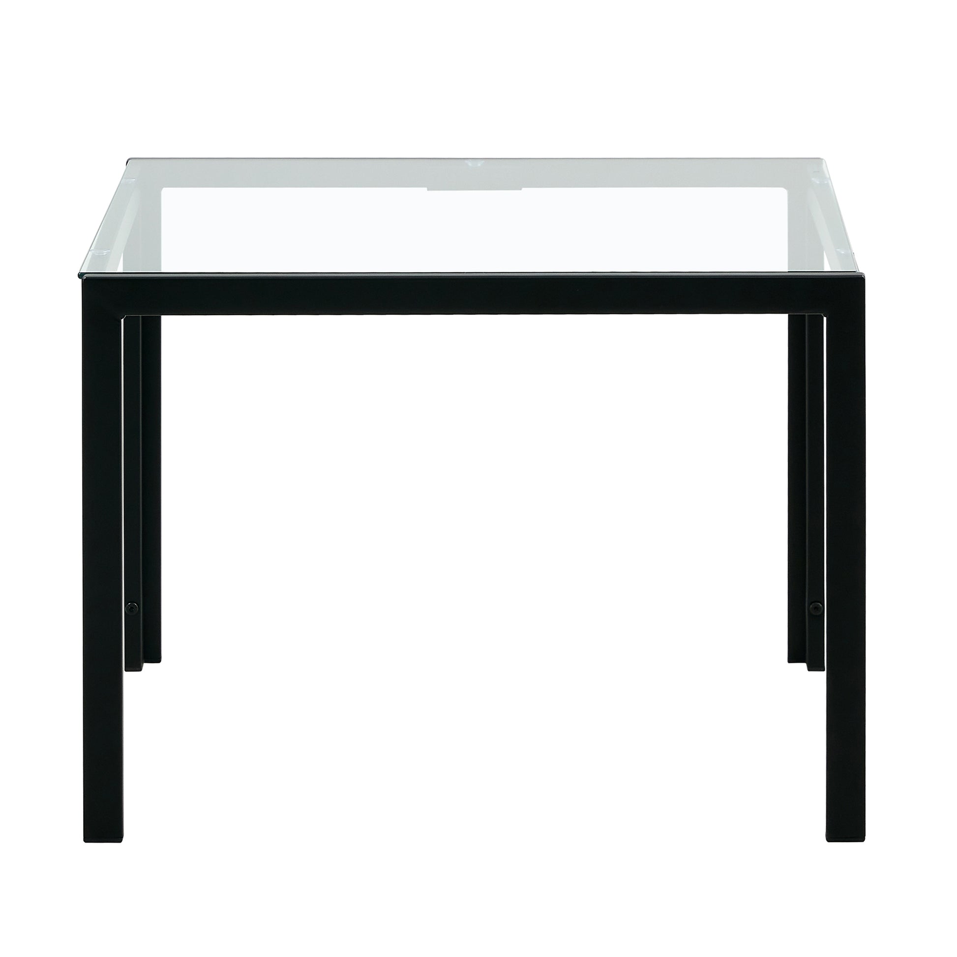 Set of 2 Tempered Glass Modern Design Nesting Coffee Table Set- Transparent_12