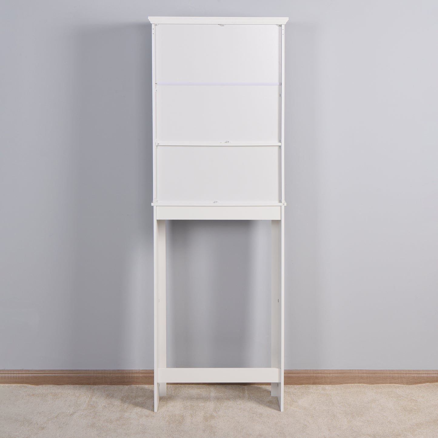 Wooden Over the Toilet Space Saver Storage with Adjustable Shelf in White_5
