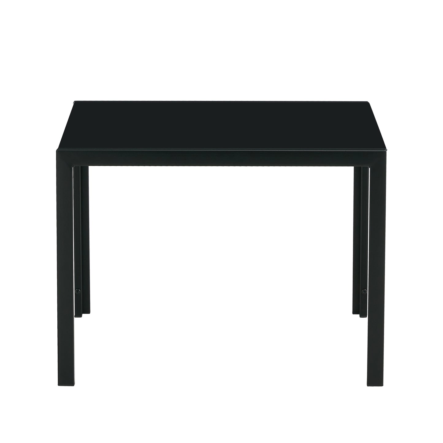 Set of 2 Coffee Table Set Modern Designed Square Tempered Glass Tea Table- Black_17