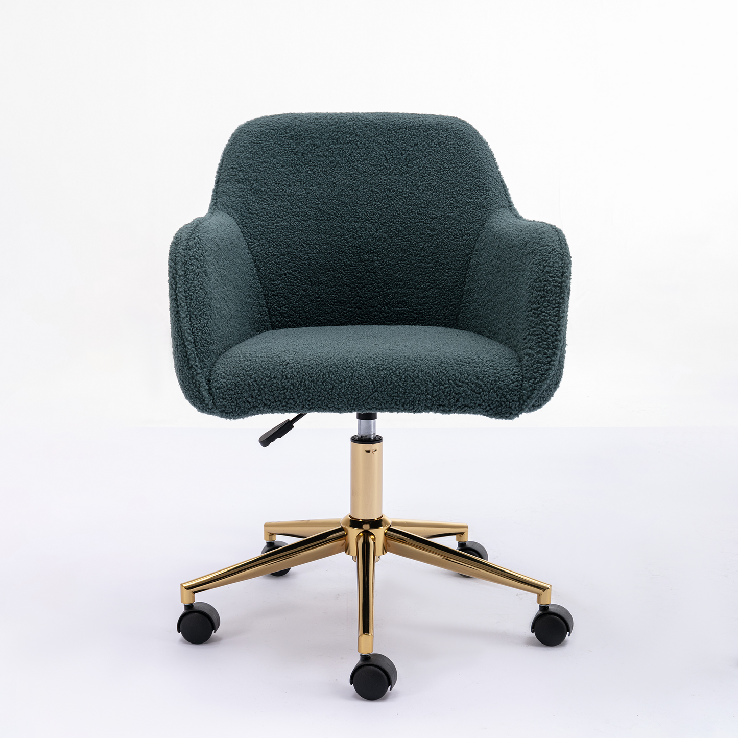 360° Revolving Modern Design Velvet Home and Office Chair with Metal Legs- Green_8