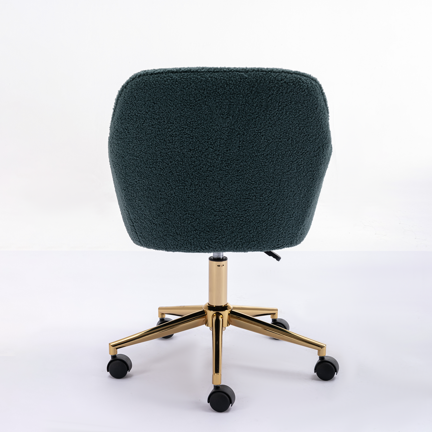 360° Revolving Modern Design Velvet Home and Office Chair with Metal Legs- Green_10