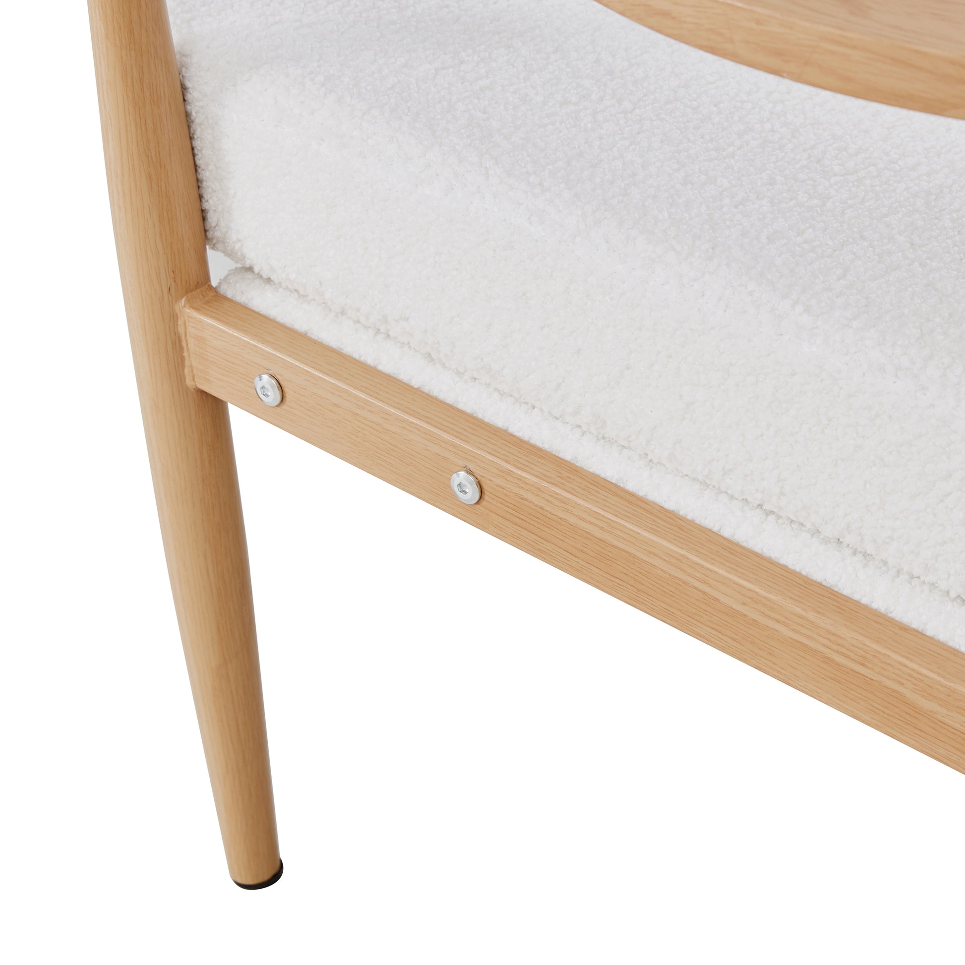 Comfortable Ergonomic Single Velvet Home Accent Lounge Side Chair- White_14