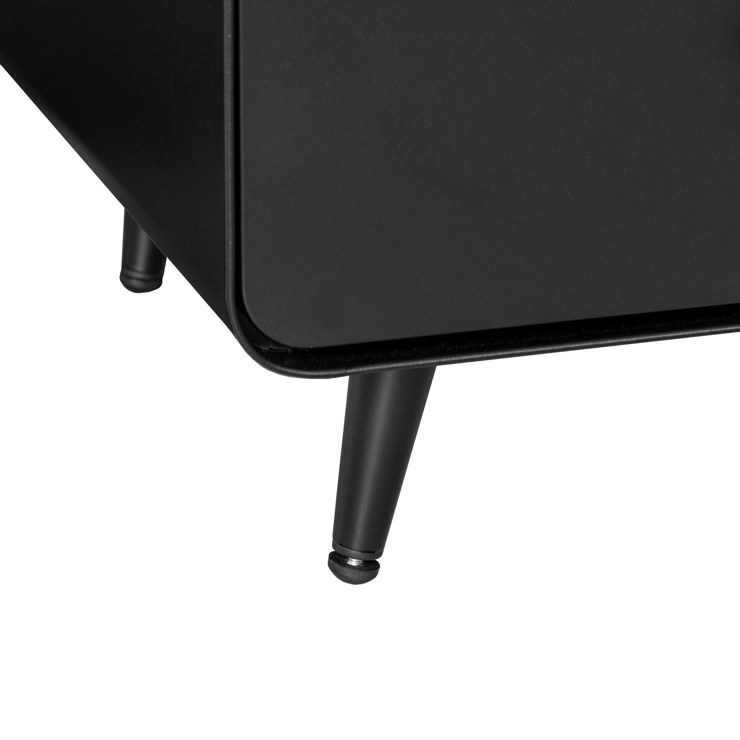 2 Drawers Nordic Minimalist Bedside Steel Cabinet with Round Handle- Black_10