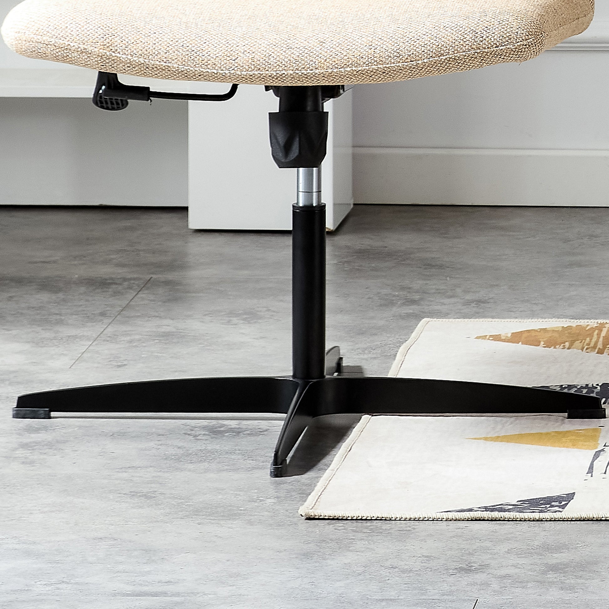 Modern Contemporary Height Adjustable Fabric Office Swivel Chair- Beige_10
