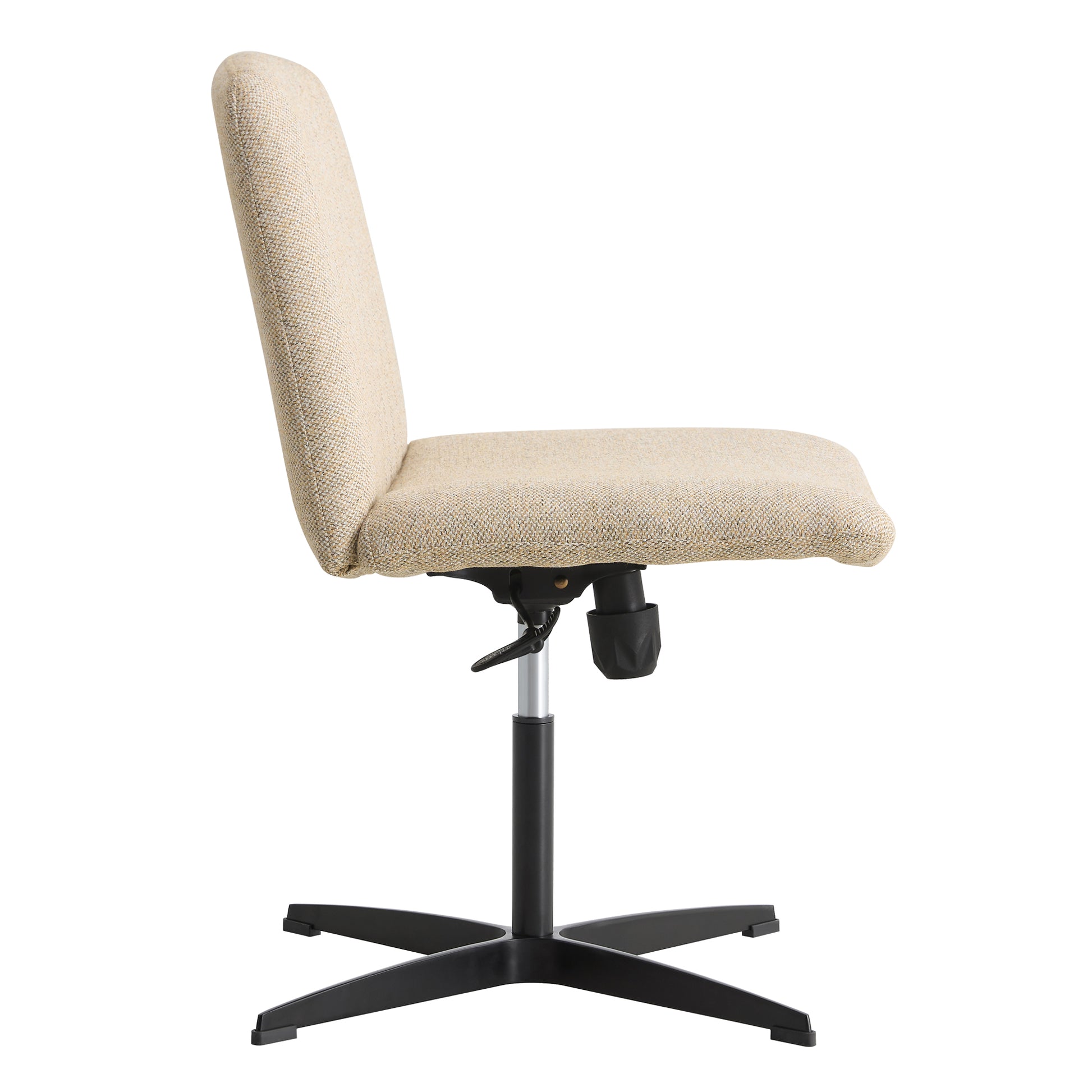 Modern Contemporary Height Adjustable Fabric Office Swivel Chair- Beige_12