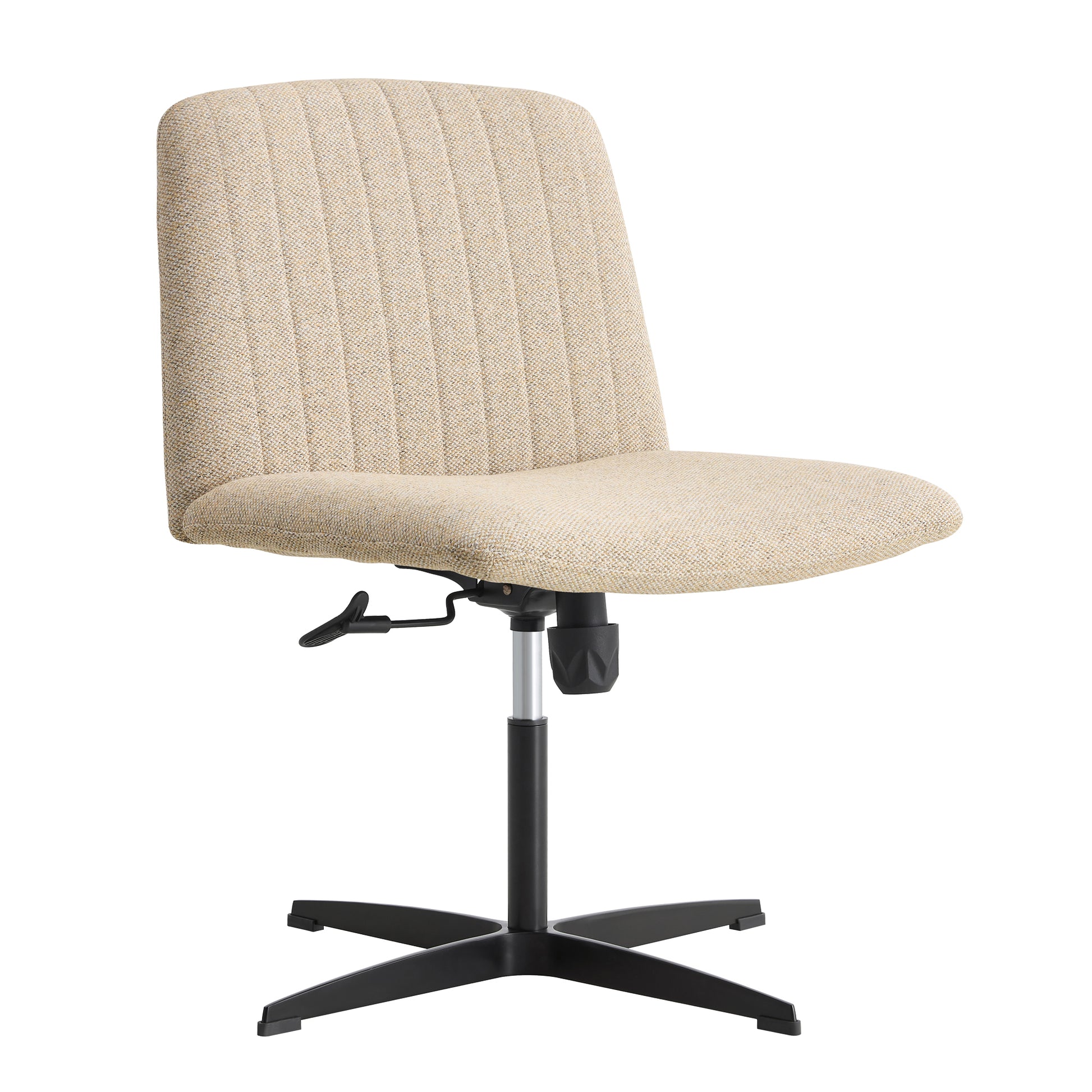 Modern Contemporary Height Adjustable Fabric Office Swivel Chair- Beige_14