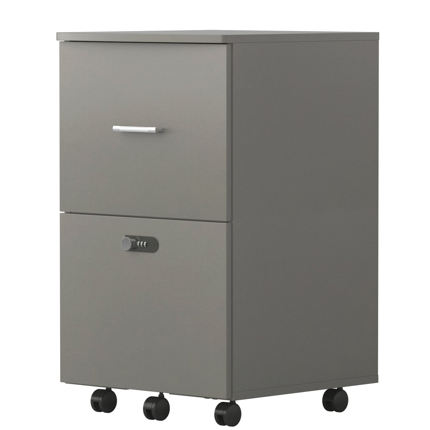 2 Drawers Small Rolling File Office Cabinet Organizer with Lock- Antique Gray_5