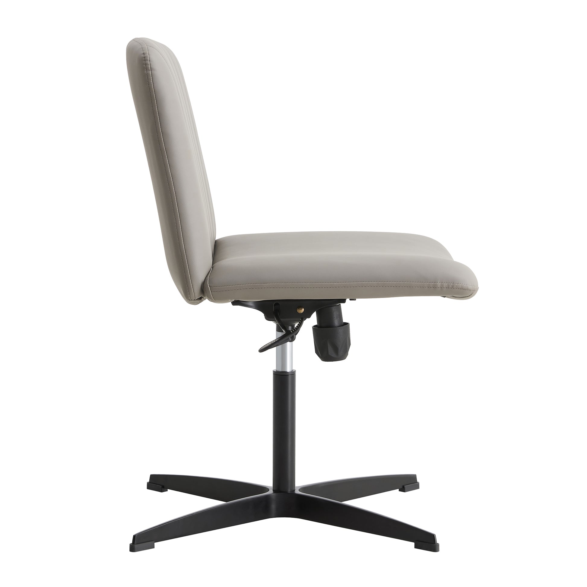 Height Adjustable 360 ° Swivel Cushioned PU Office Chair with Black Foot - Gray_16