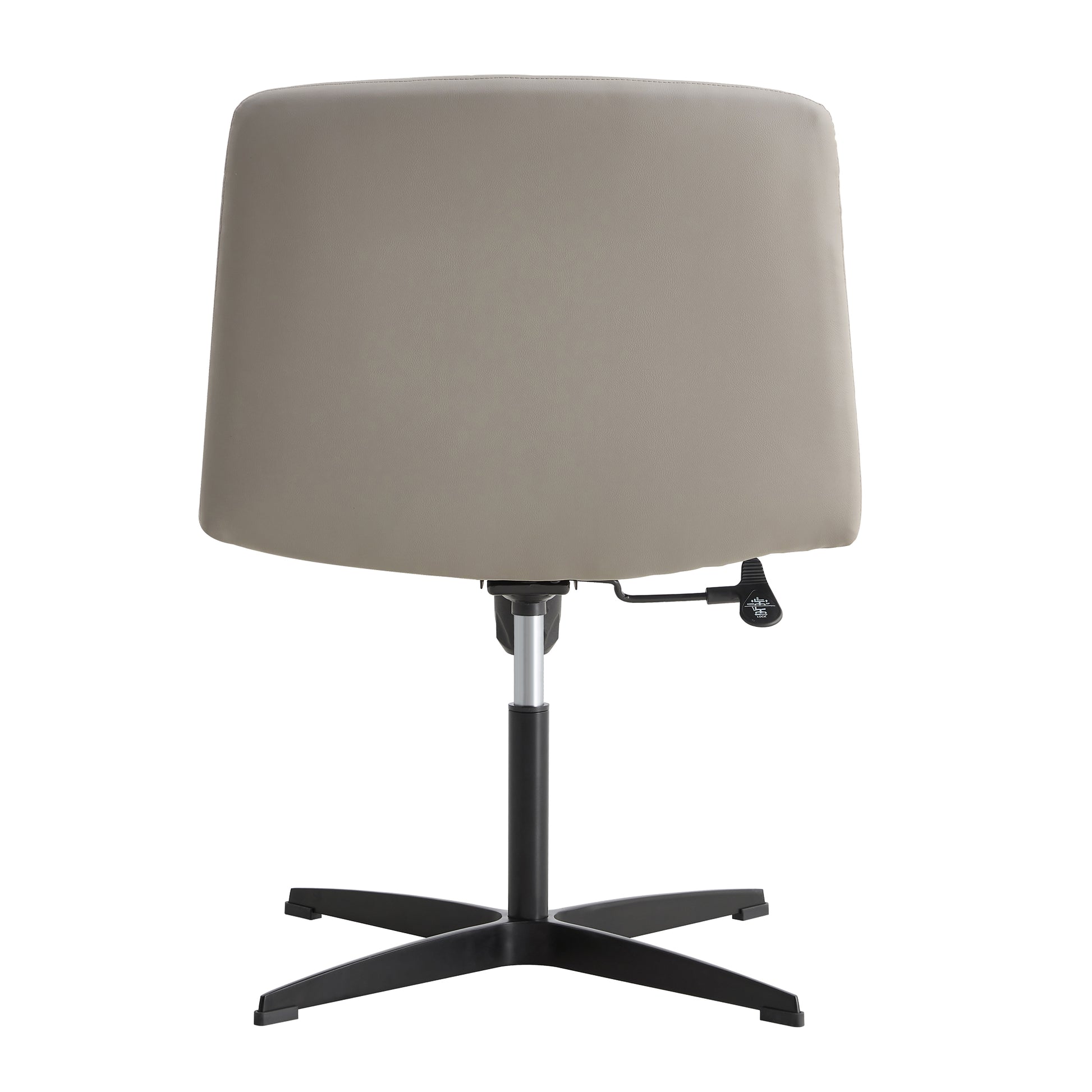 Height Adjustable 360 ° Swivel Cushioned PU Office Chair with Black Foot - Gray_15