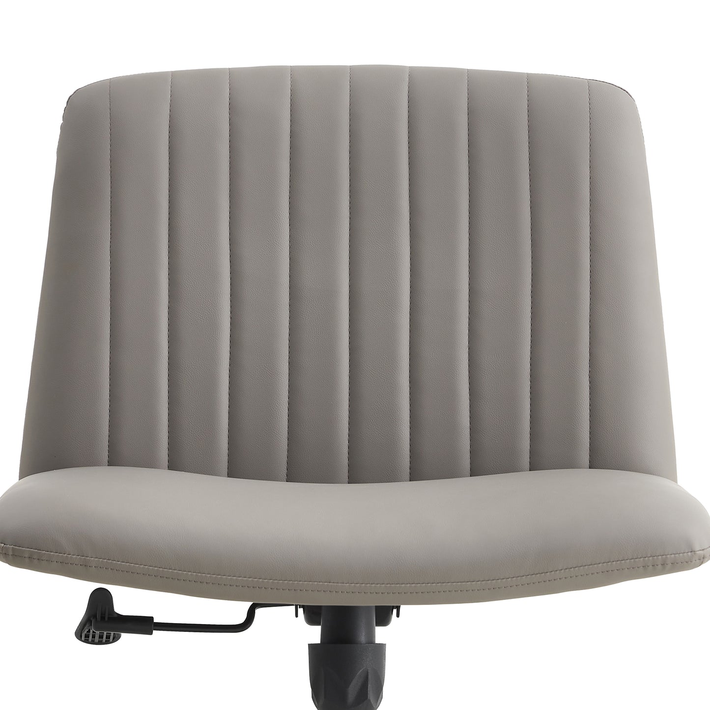 Height Adjustable 360 ° Swivel Cushioned PU Office Chair with Black Foot - Gray_9