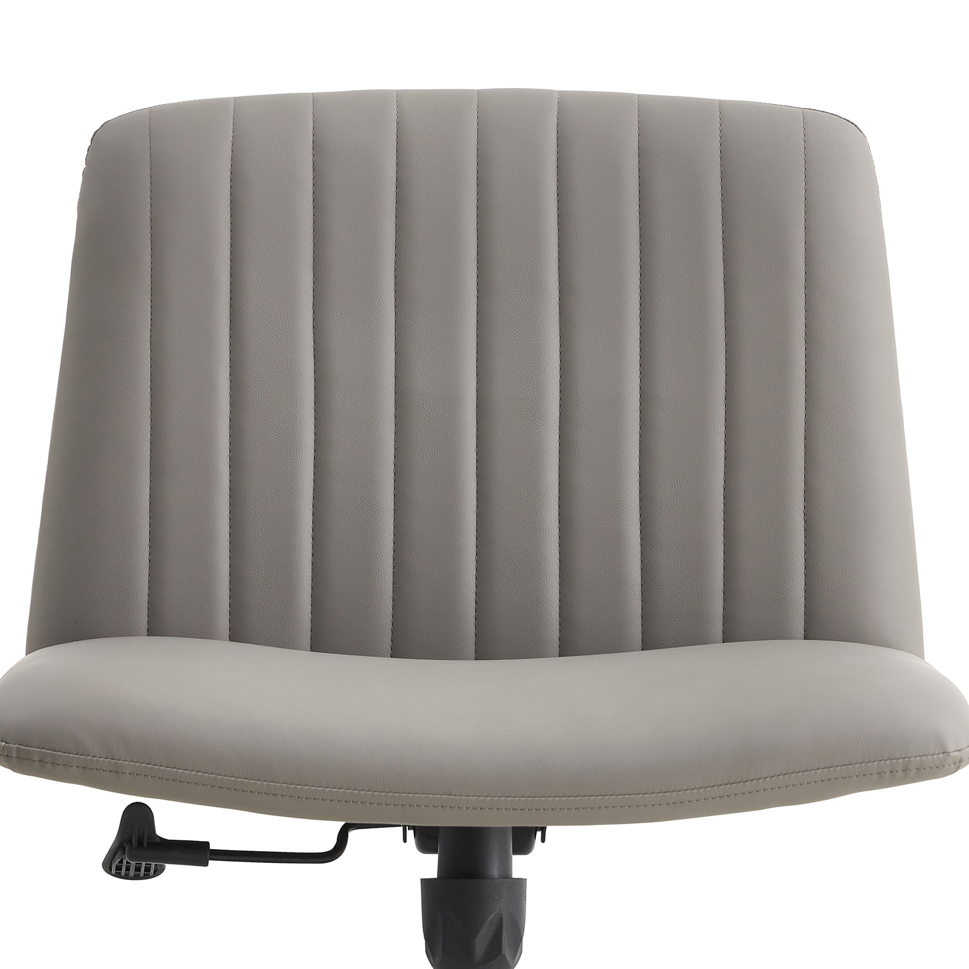 Height Adjustable 360 ° Swivel Cushioned PU Office Chair with Black Foot - Gray_9