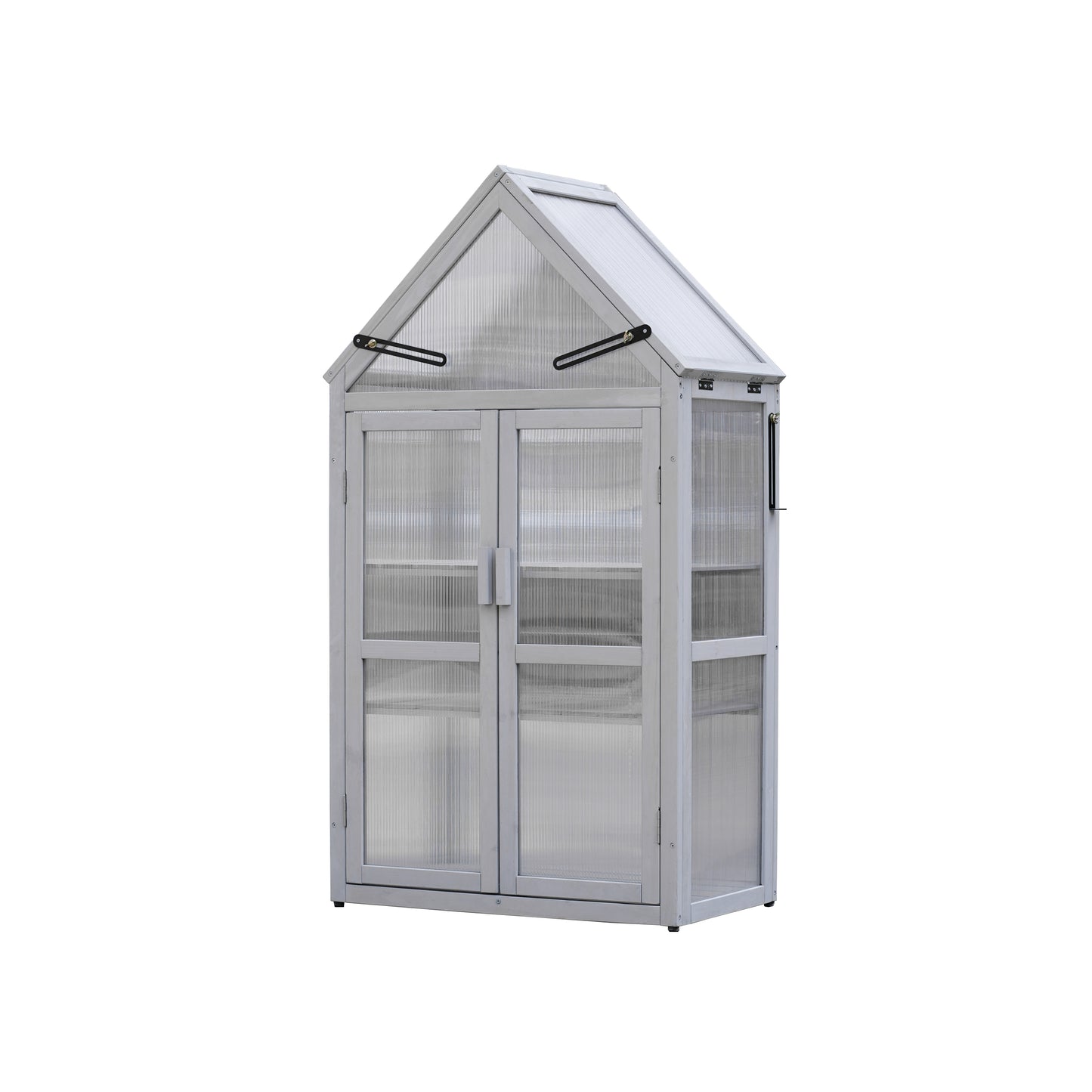 Mini Greenhouse Kit Indoor and Outdoor Tiered Plant Display Stand- White_4