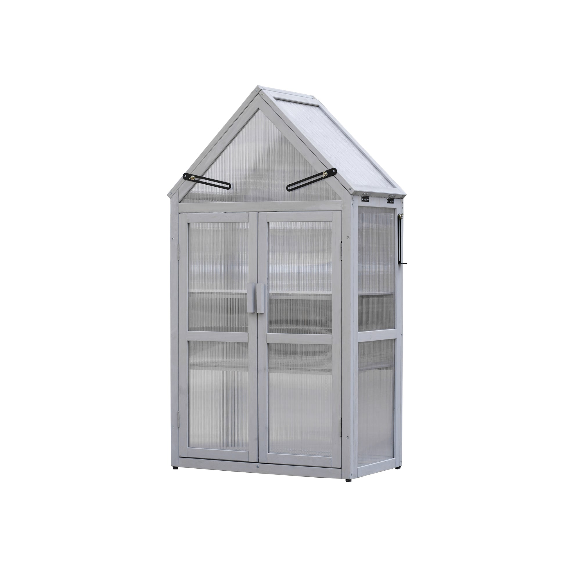 Mini Greenhouse Kit Indoor and Outdoor Tiered Plant Display Stand- White_4