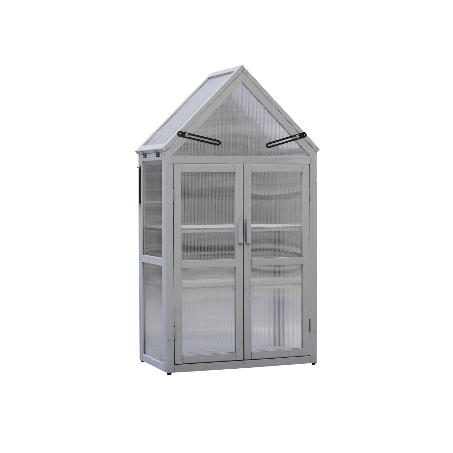 Mini Greenhouse Kit Indoor and Outdoor Tiered Plant Display Stand- White_3
