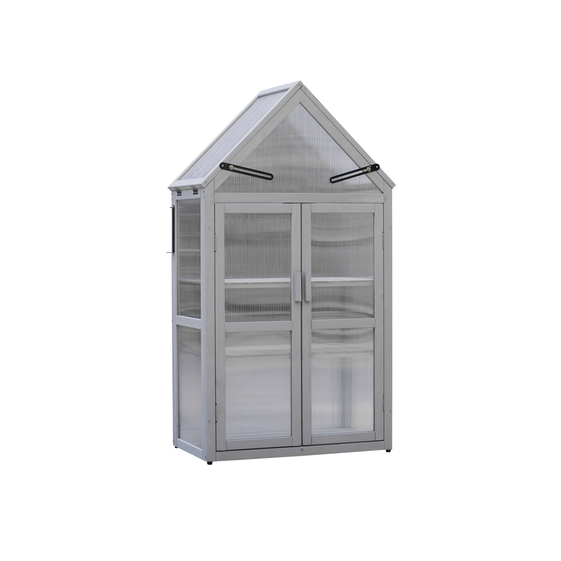Mini Greenhouse Kit Indoor and Outdoor Tiered Plant Display Stand- White_3