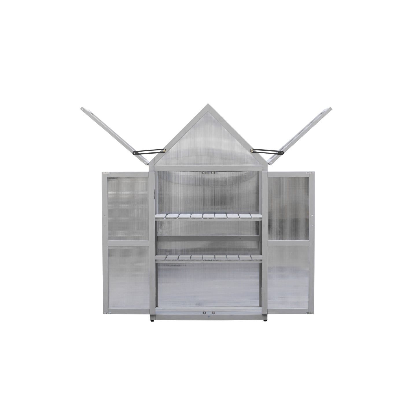 Mini Greenhouse Kit Indoor and Outdoor Tiered Plant Display Stand- White_6
