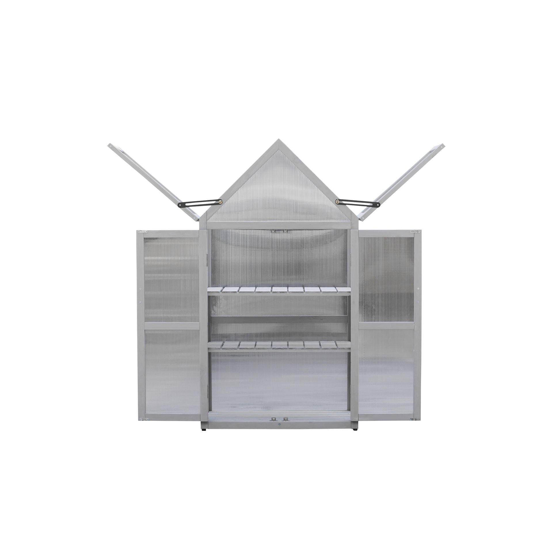 Mini Greenhouse Kit Indoor and Outdoor Tiered Plant Display Stand- White_6