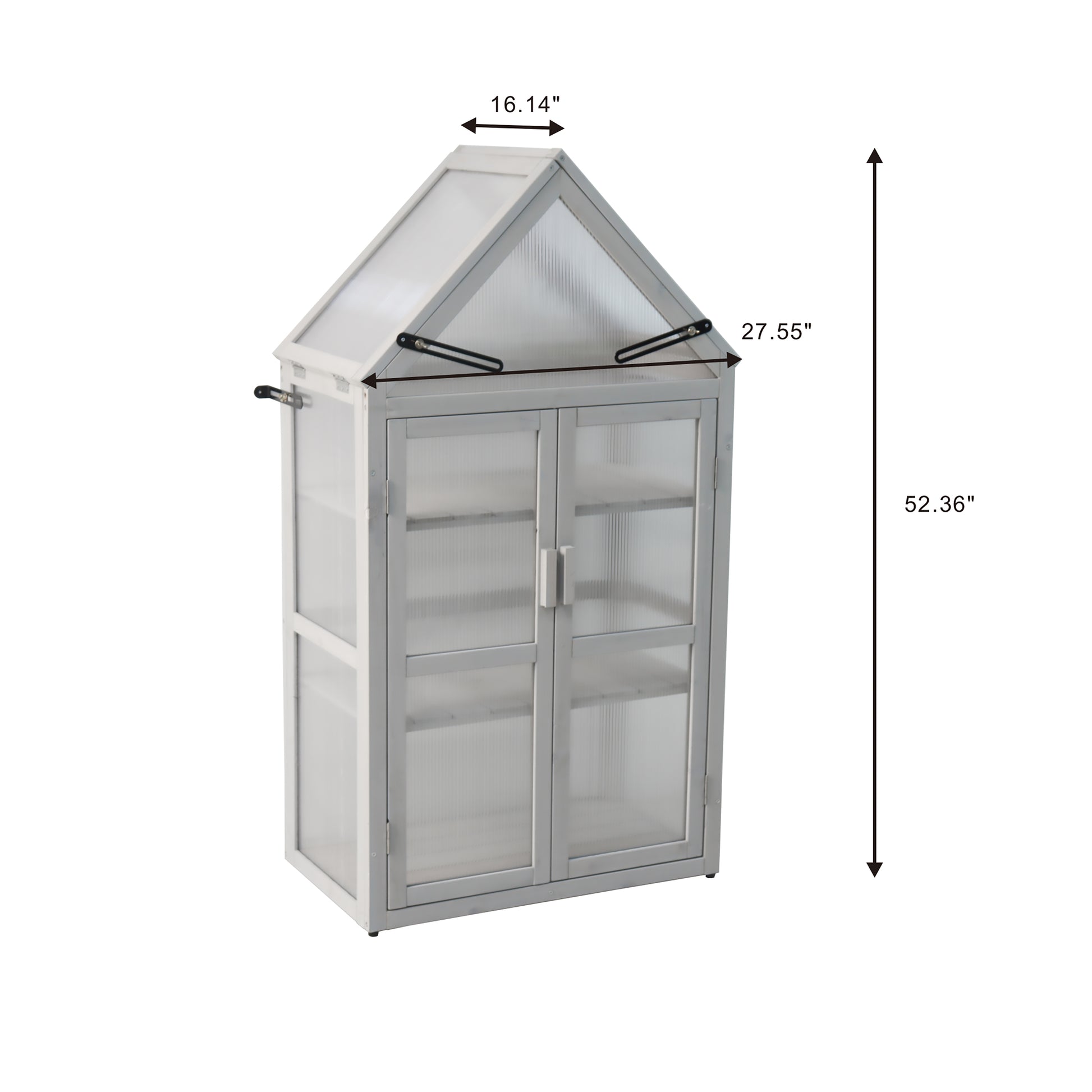 Mini Greenhouse Kit Indoor and Outdoor Tiered Plant Display Stand- White_2