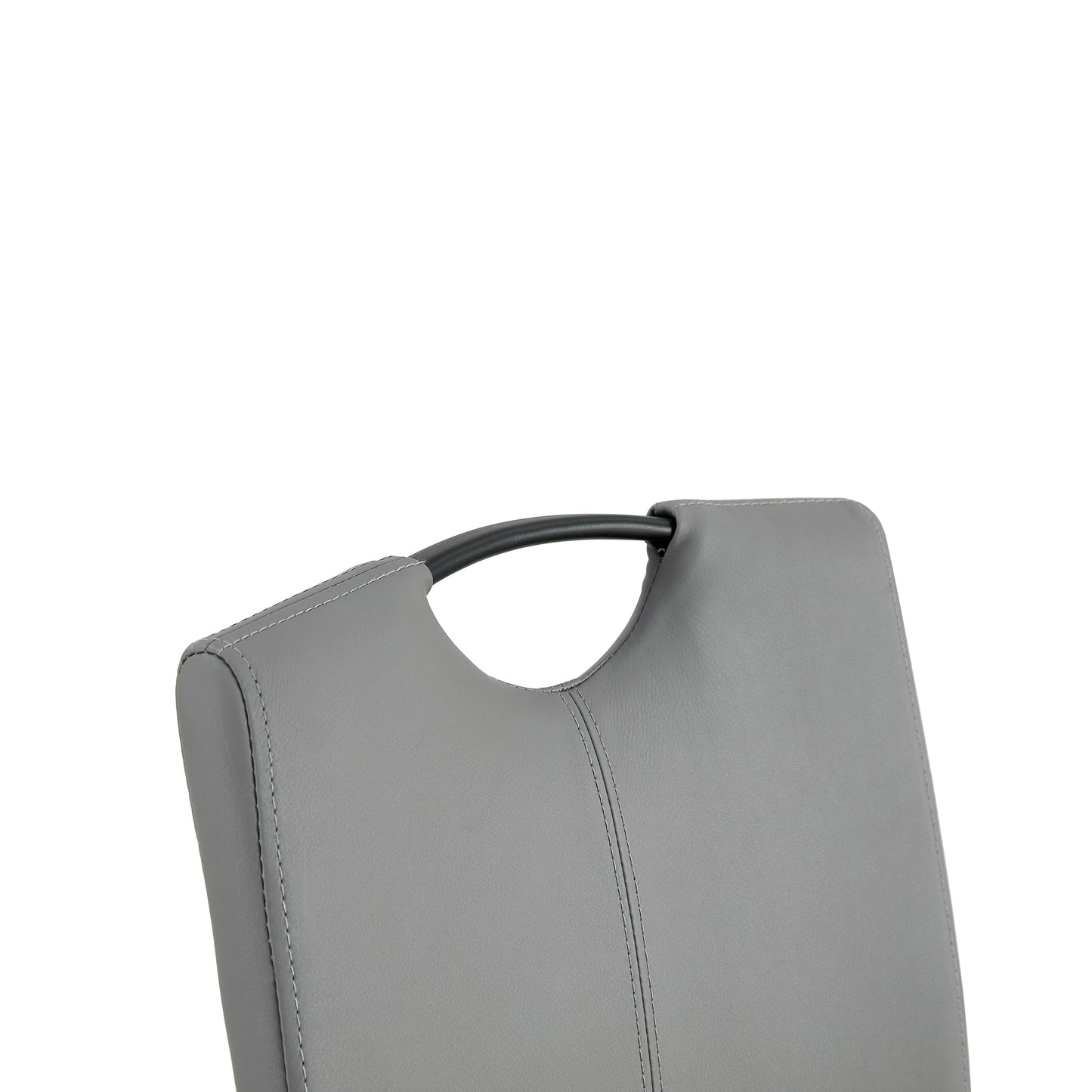 2 pcs Modern Design Dining Kitchen Chair PU Leather with Metal Legs- Grey_15