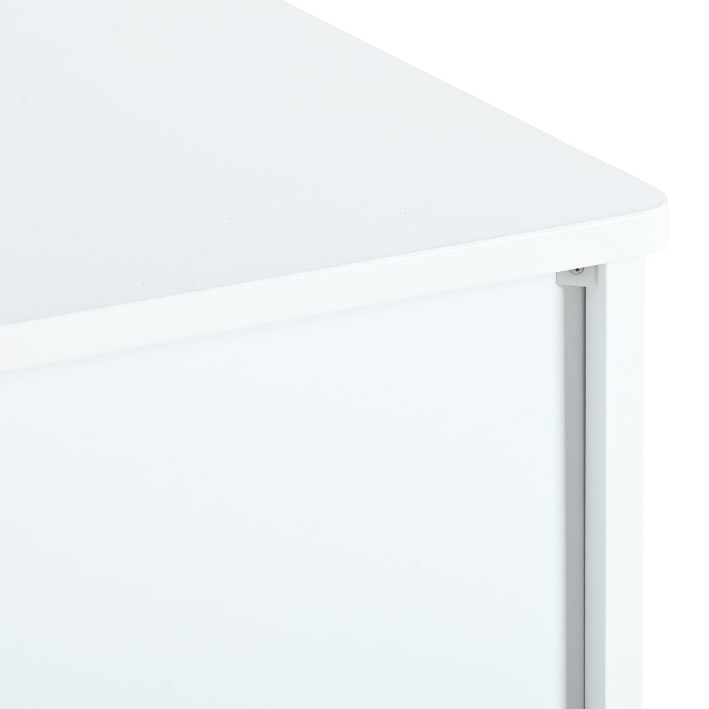 3 Door Hidden Cat Enclosure Box Furniture Side Table with Hidden Plug- White+Walnut_25