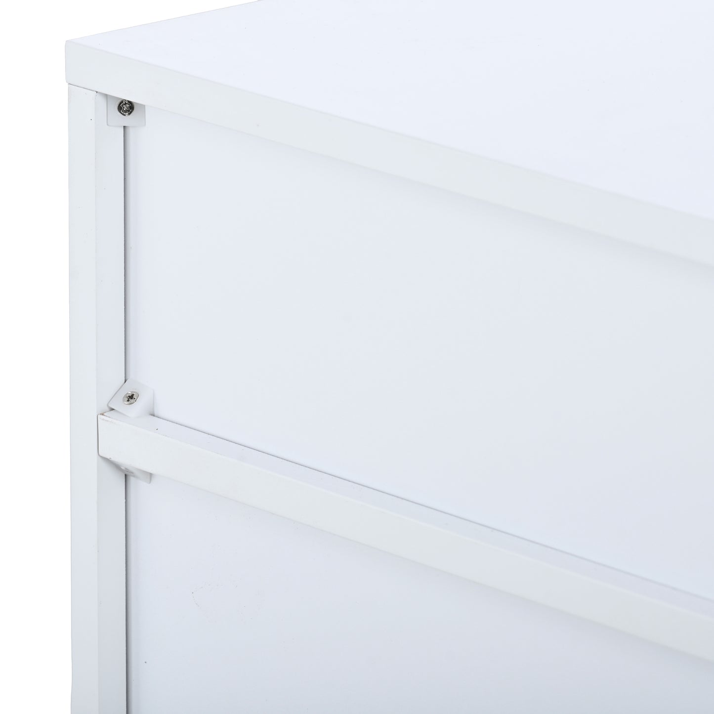 2 Doors Hidden Cat Enclosure Box Furniture Side Table with Hidden Plug- White_26