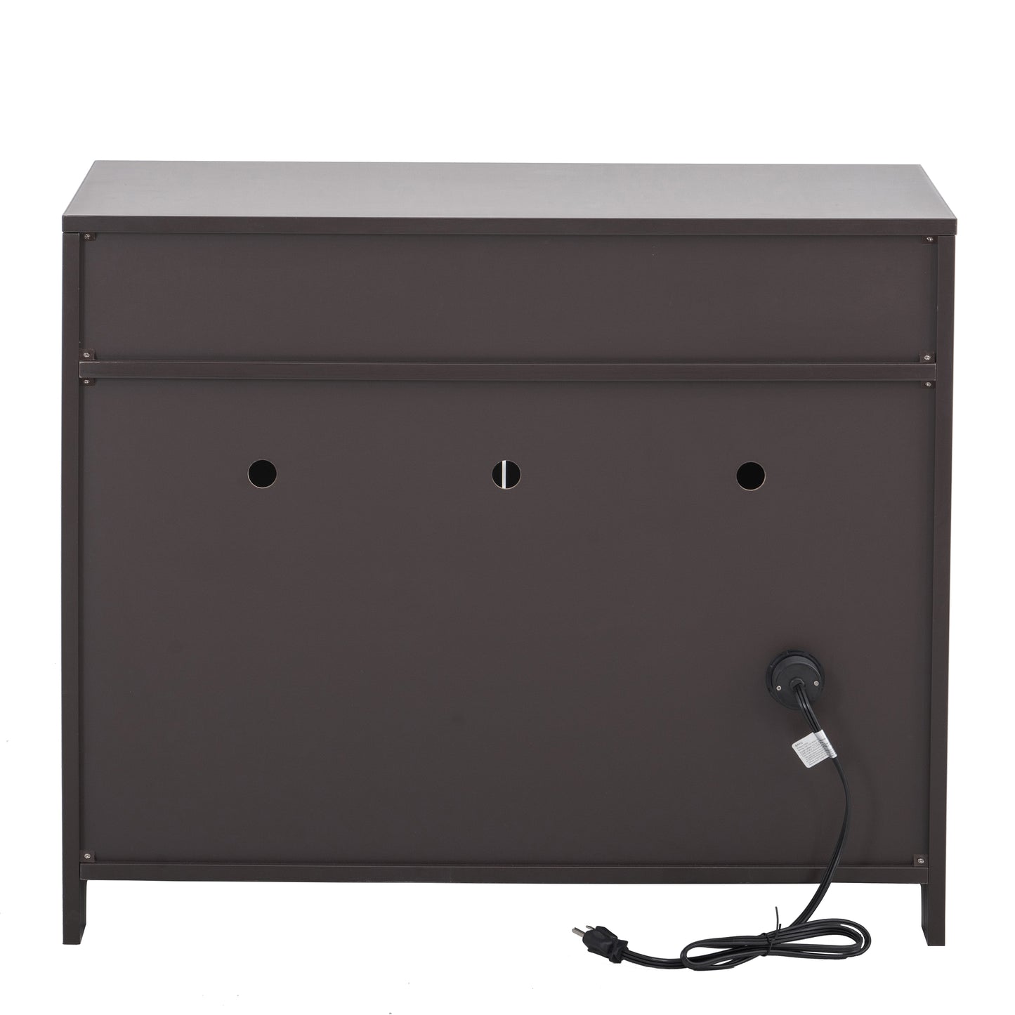 2 Doors Hidden Cat Enclosure Box Furniture Side Table with Hidden Plug- Walnut_18