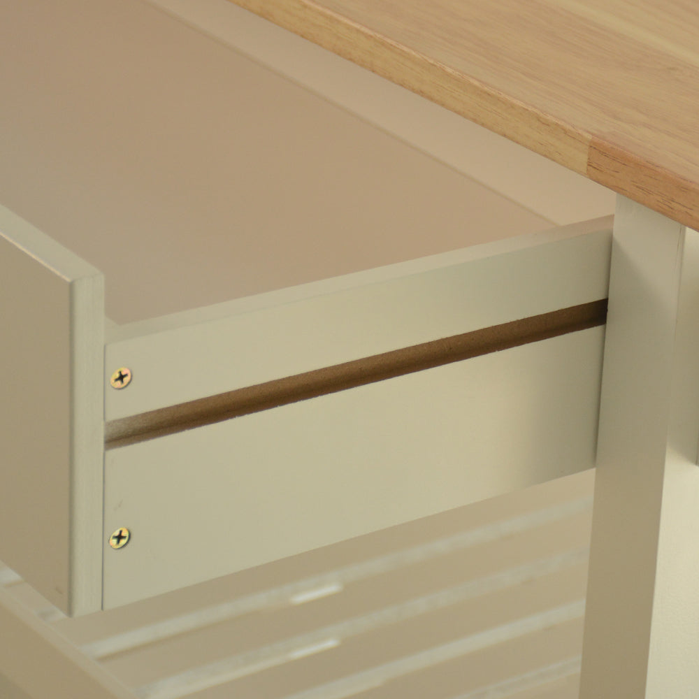 Simple Design Mobile Kitchen Island with Two Lockable Wheels- White_16