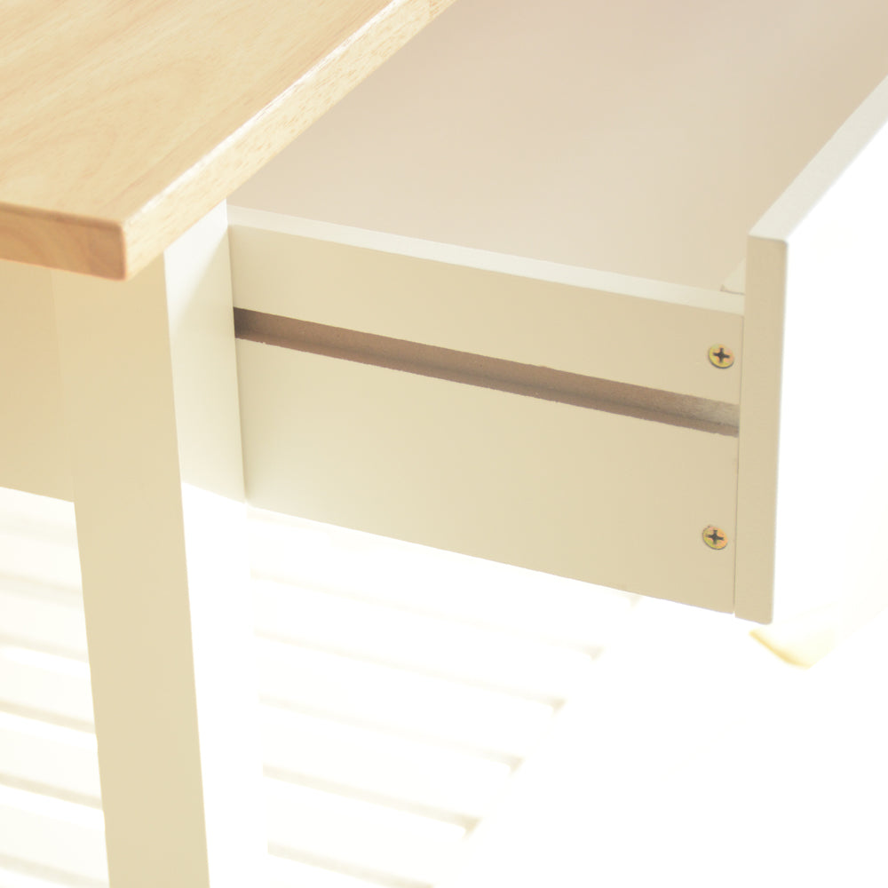 Simple Design Mobile Kitchen Island with Two Lockable Wheels- White_12