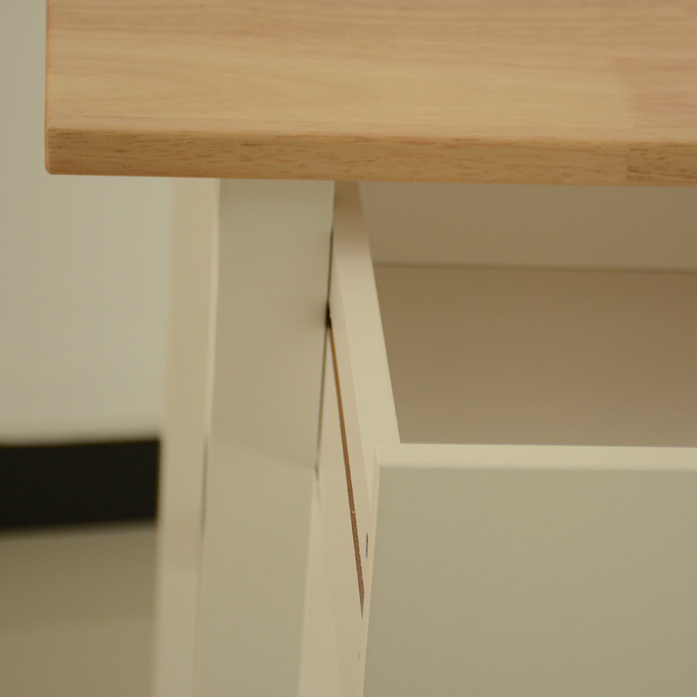 Simple Design Mobile Kitchen Island with Two Lockable Wheels- White_14