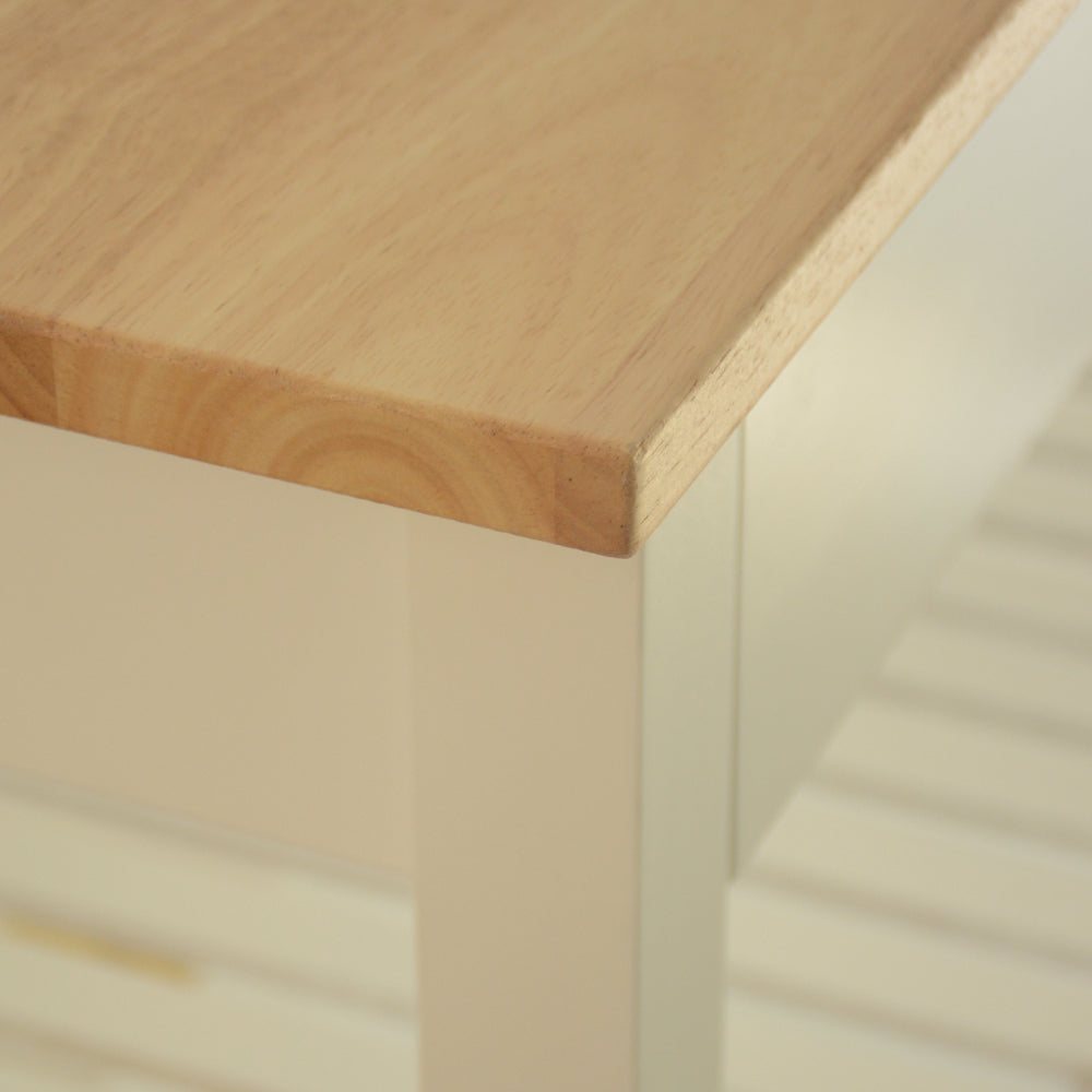Simple Design Mobile Kitchen Island with Two Lockable Wheels- White_8