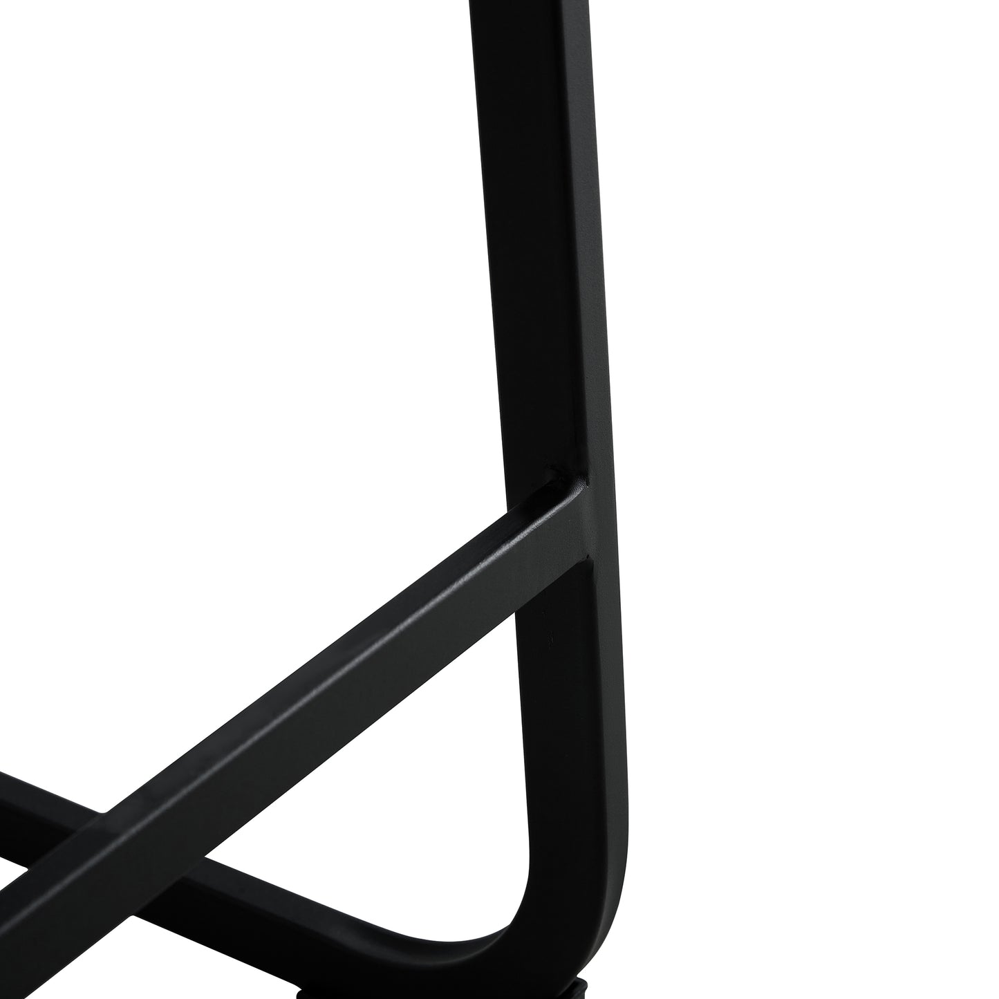 Set of 2 PU Faux Leather Upholstered High Bar Stool Chair with Back Rest- White_14
