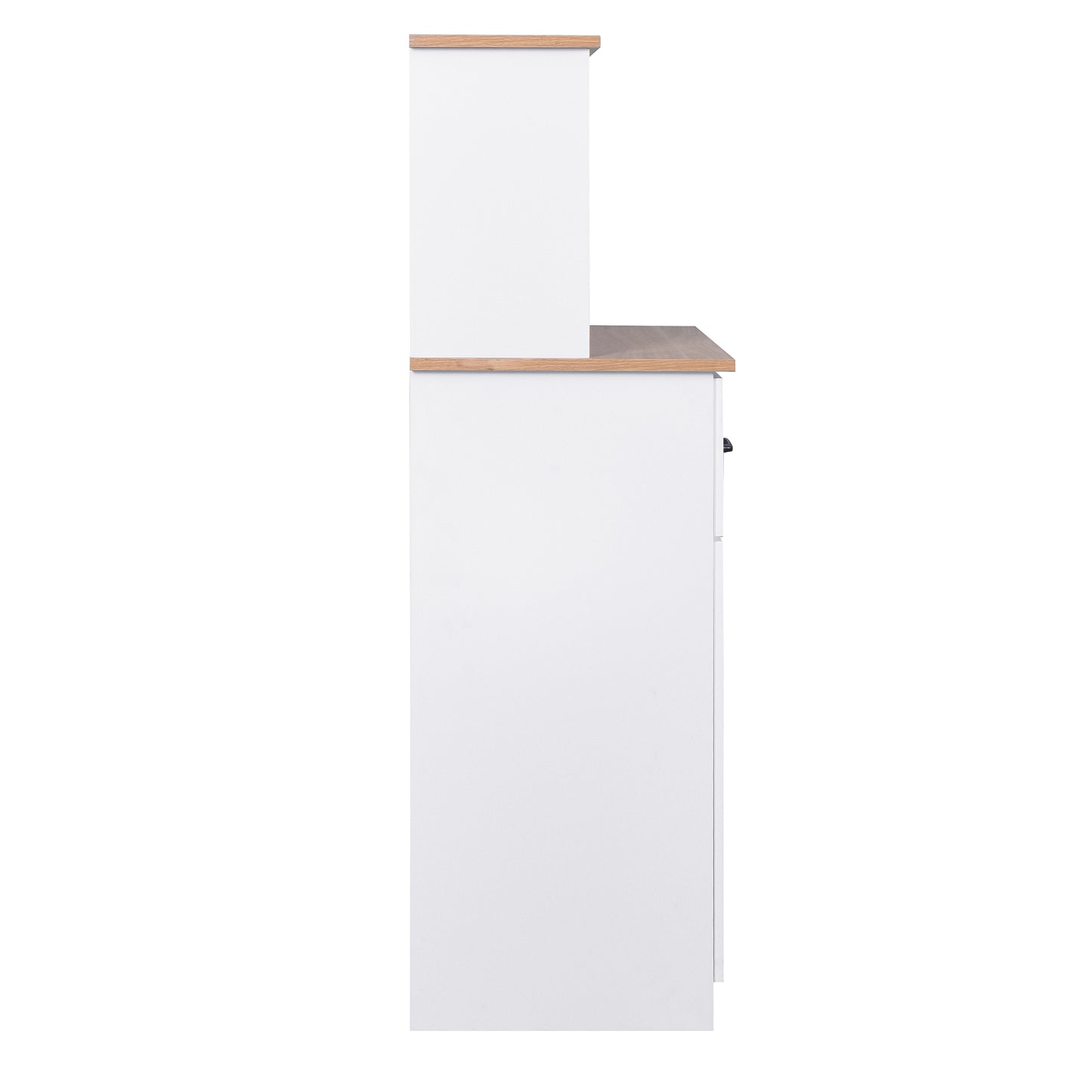 Wooden Kitchen Pantry Storage Microwave Cabinet with Storage Drawer- White_11