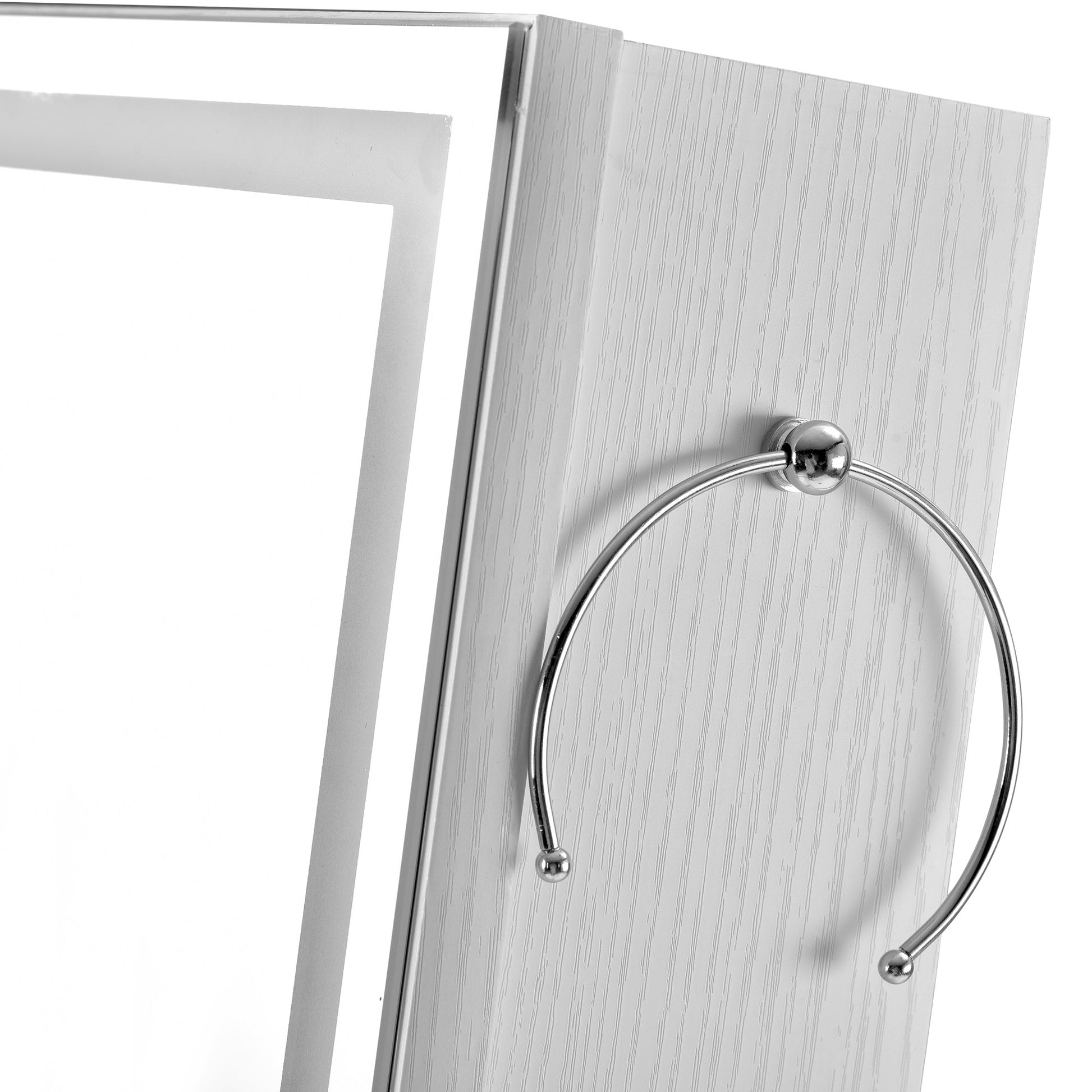 Fashion Simple Jewelry Storage Mirror Cabinet With LED Lights- White_11