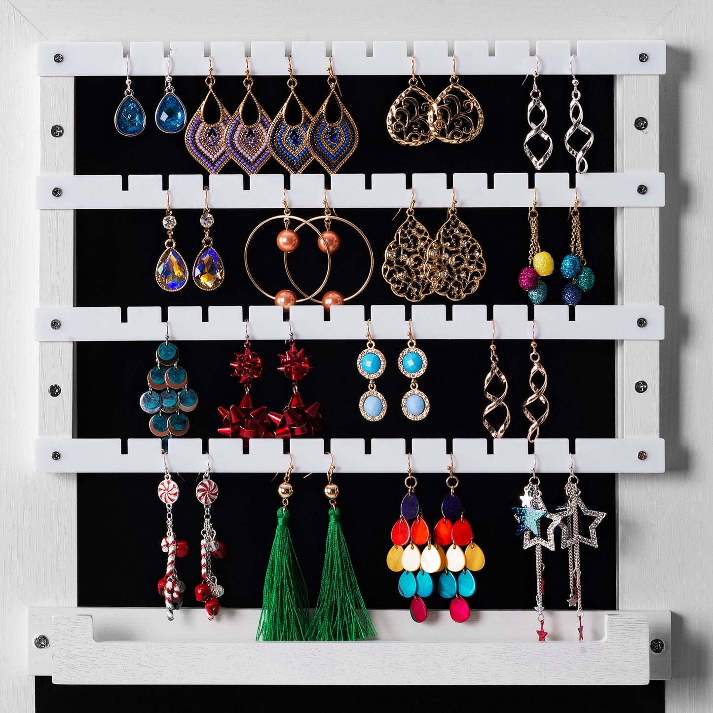 Fashion Simple Jewelry Storage Mirror Cabinet With LED Lights- White_18