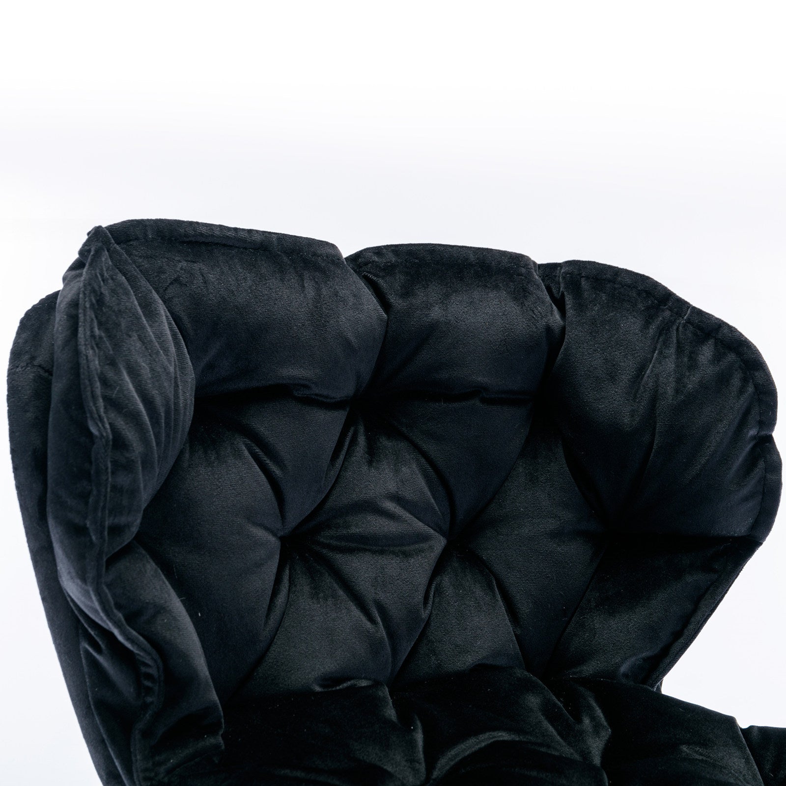 Swivel Bar Stools Set of 2 Counter Height Adjustable Velvet Upholstery- Black_8