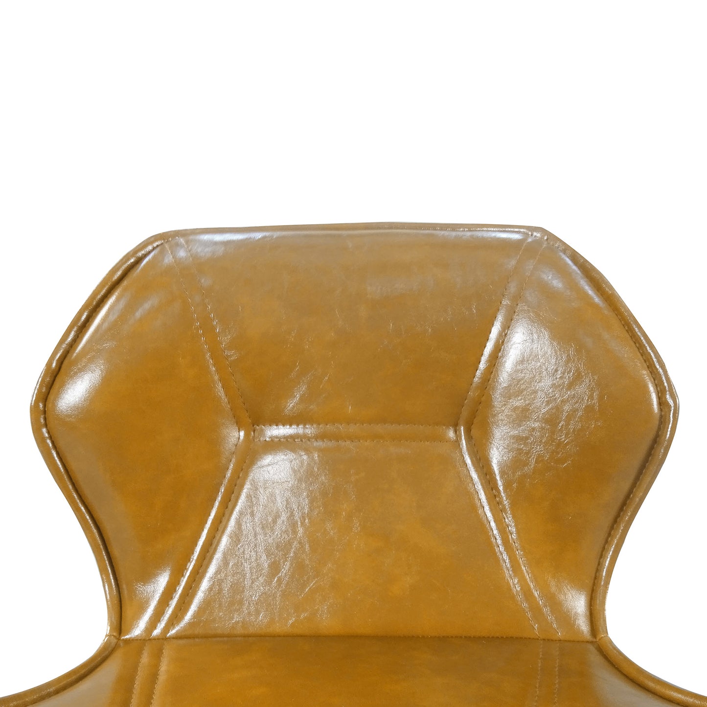 2 pcs Counter Height Leather Bar Chair With High-Density Foam and Metal Legs Brown_9