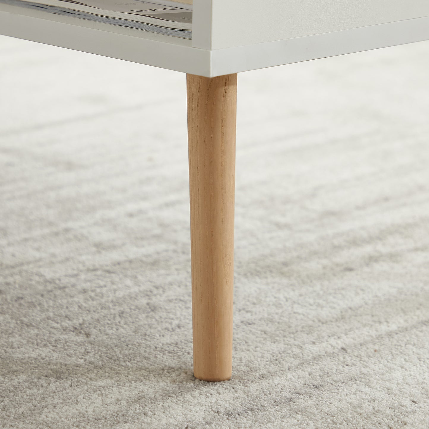 Lifting Top Living Room Coffee Table and Hidden Storage Cabinet- Matte White_10