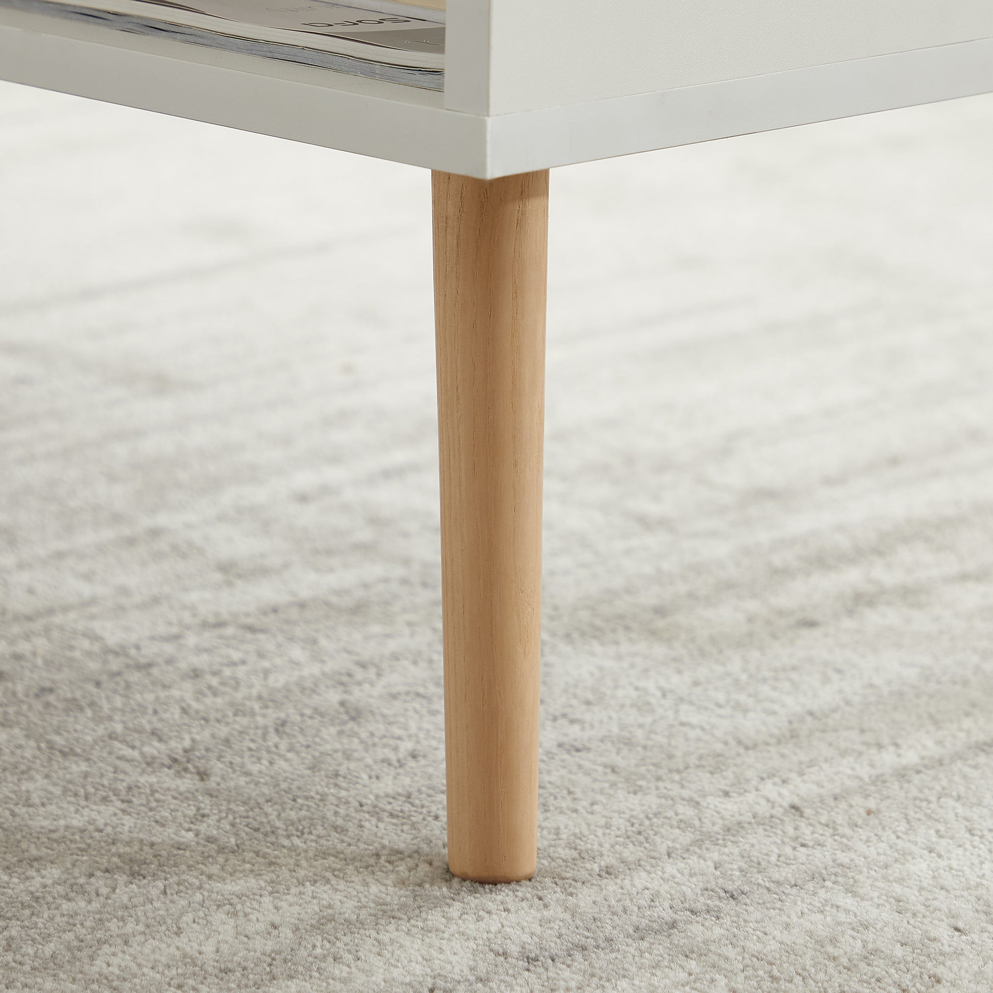 Lifting Top Living Room Coffee Table and Hidden Storage Cabinet- Matte White_10