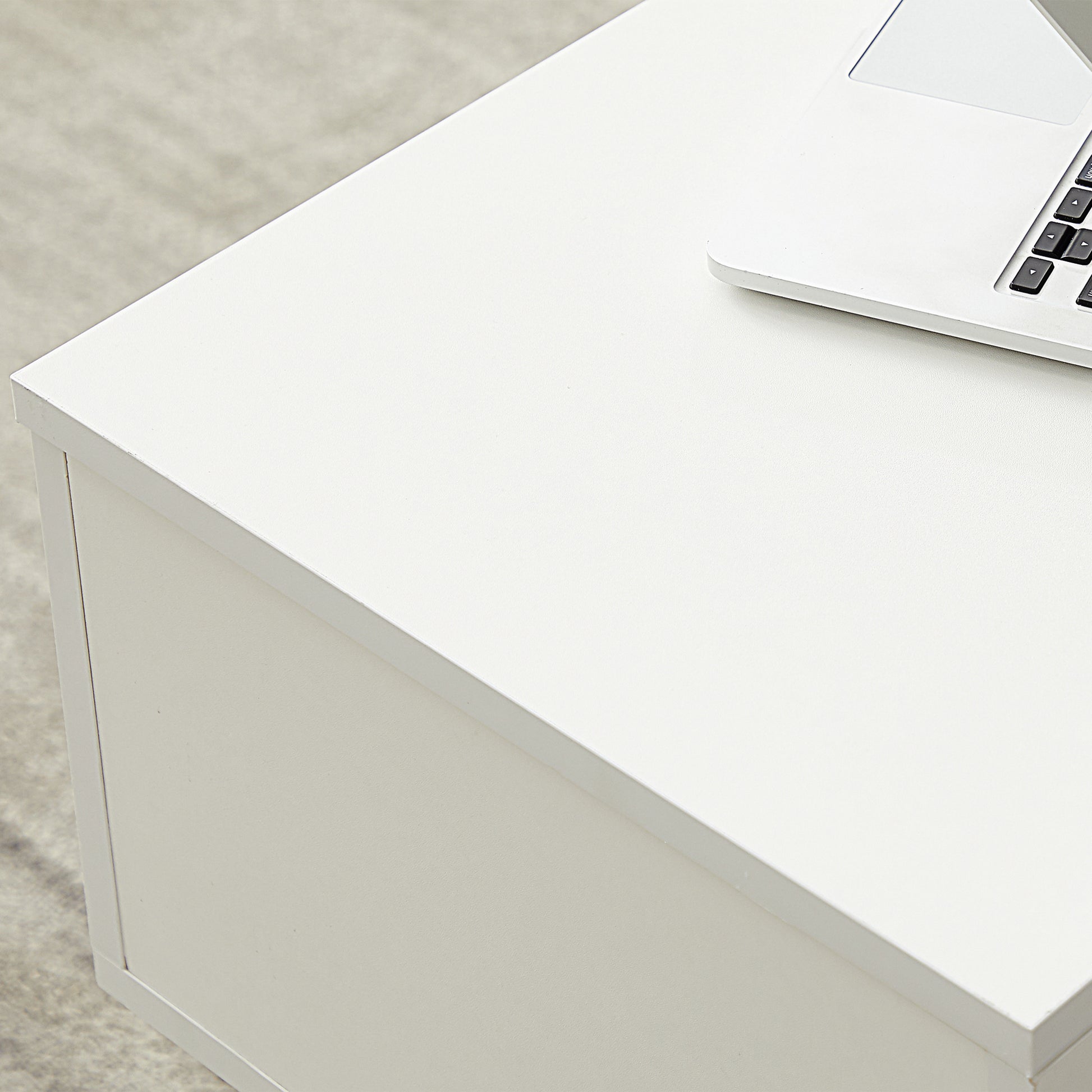 Lifting Top Living Room Coffee Table and Hidden Storage Cabinet- Matte White_5