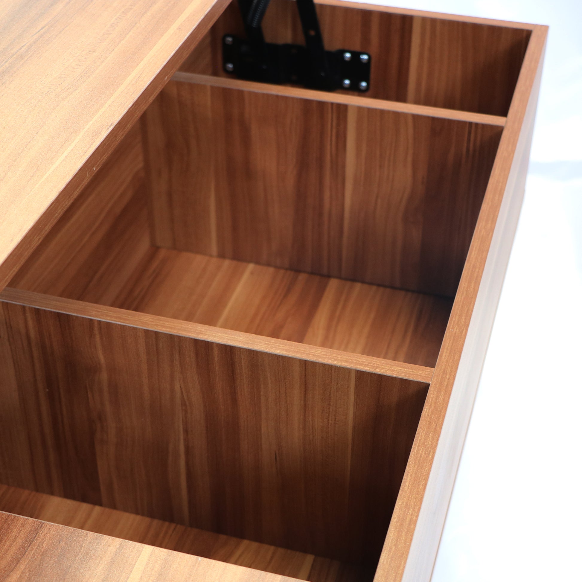 Lifting Top Living Room Coffee Table and Hidden Storage Cabinet- Brown+Beige_12