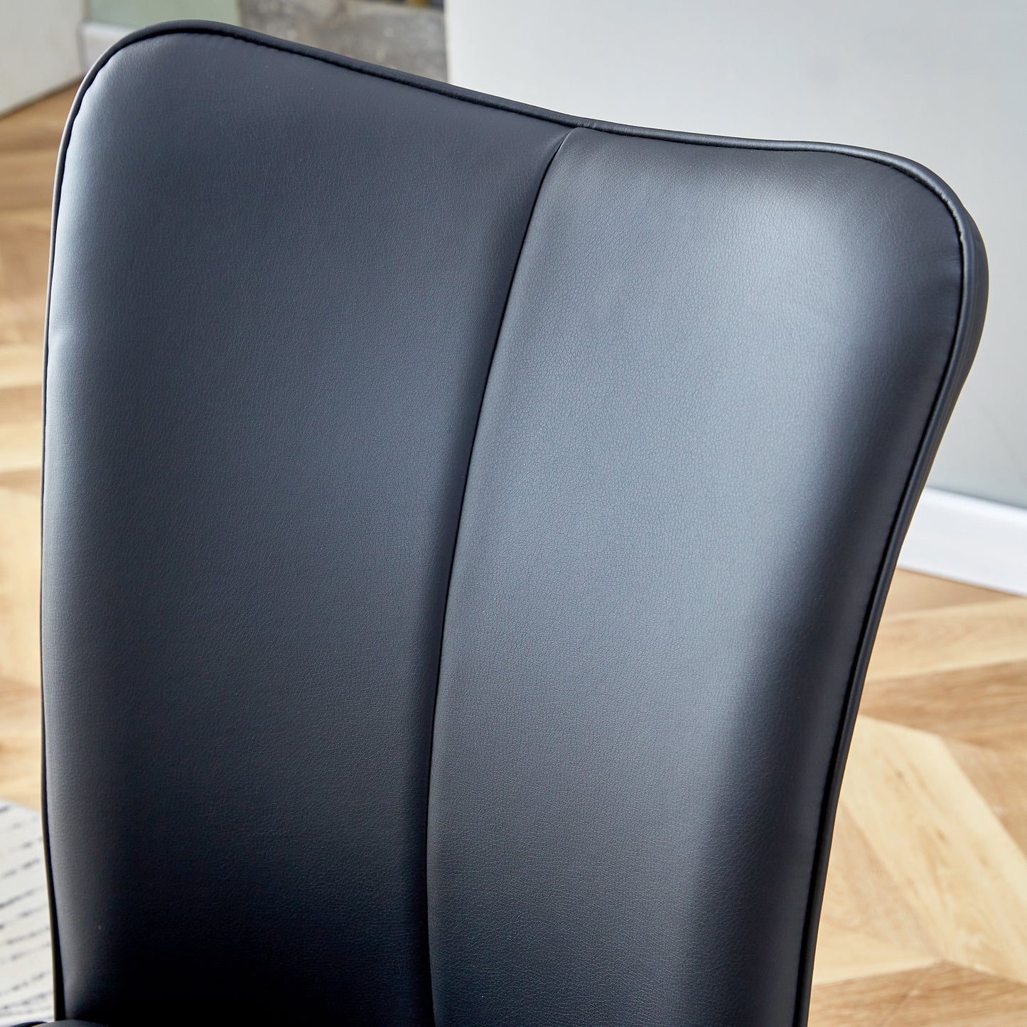 Simple Design PU Leather Upholstered Modern Kitchen Dining Chair- Black_8
