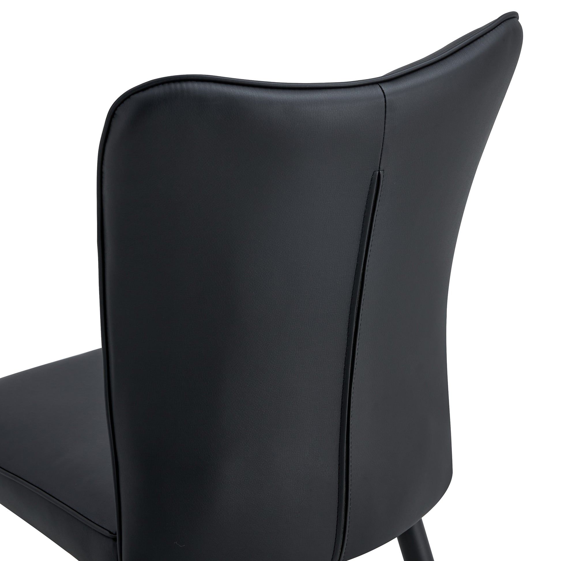 Simple Design PU Leather Upholstered Modern Kitchen Dining Chair- Black_13
