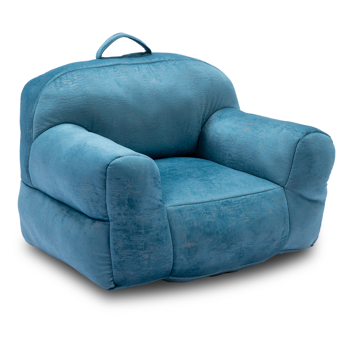 Indoor Use Memory Foam Stuffed Velvet Bean Bag Chair for Children- Blue_4