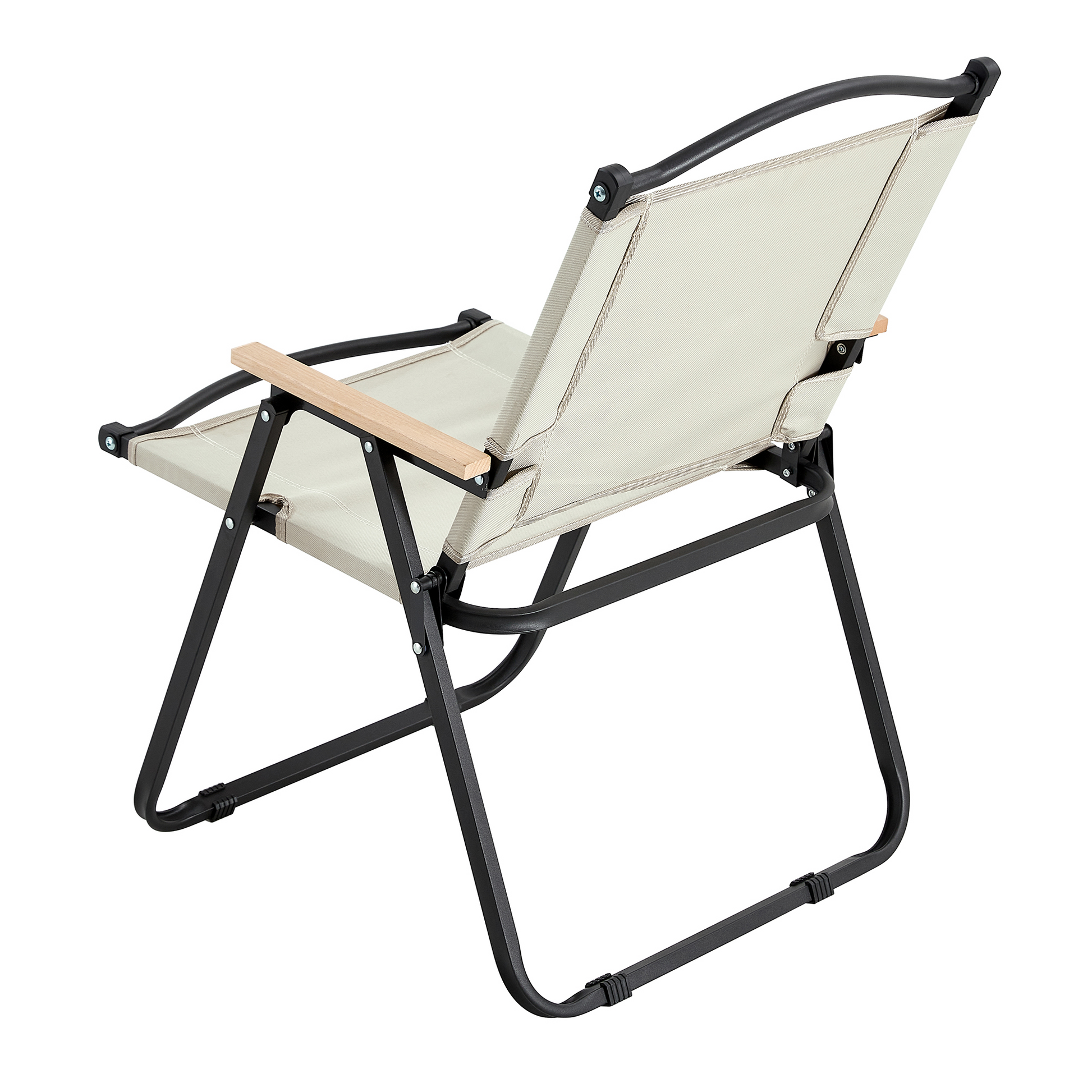 Modern Contemporary Foldable Outdoor Chair for Backyard Camping in Beige_4