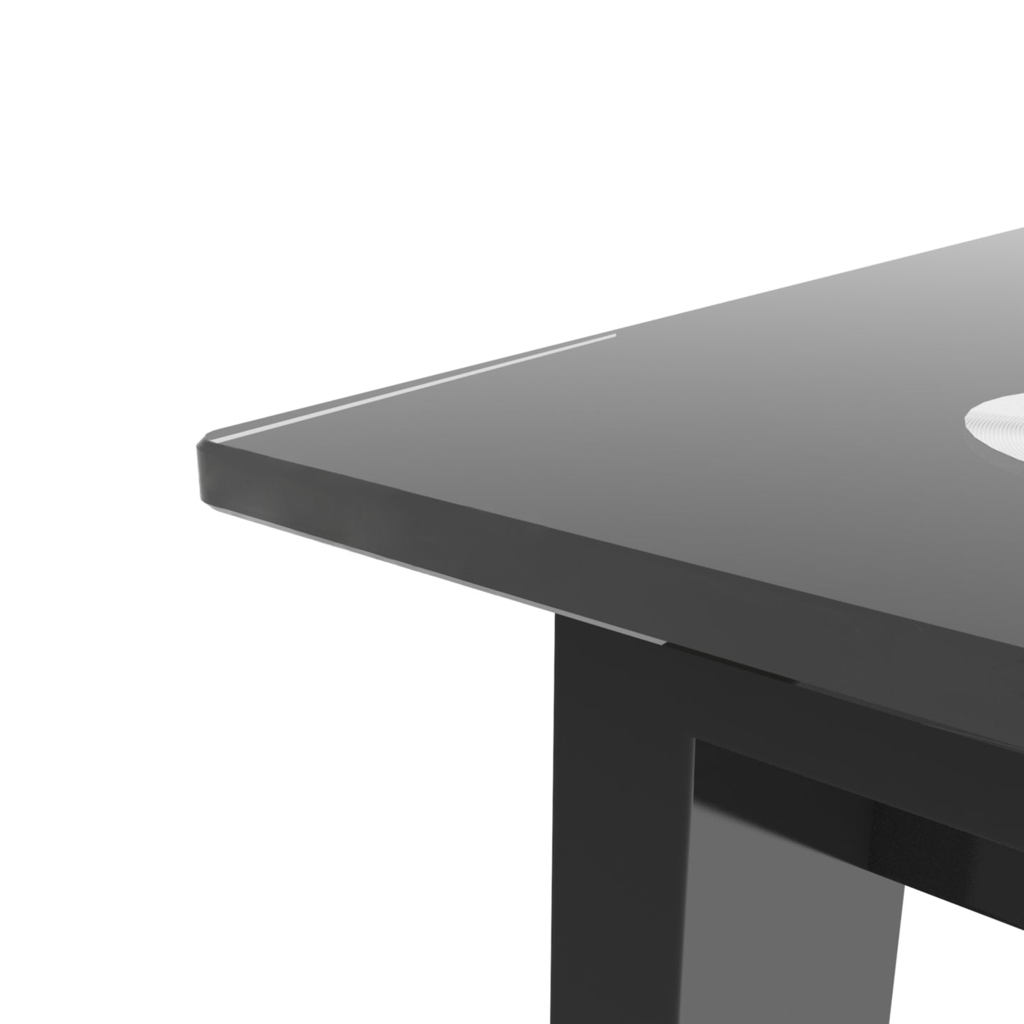 4 Seater Simple Design Heavy Duty Tempered Minimalist Glass Top Dining Table- Black_4