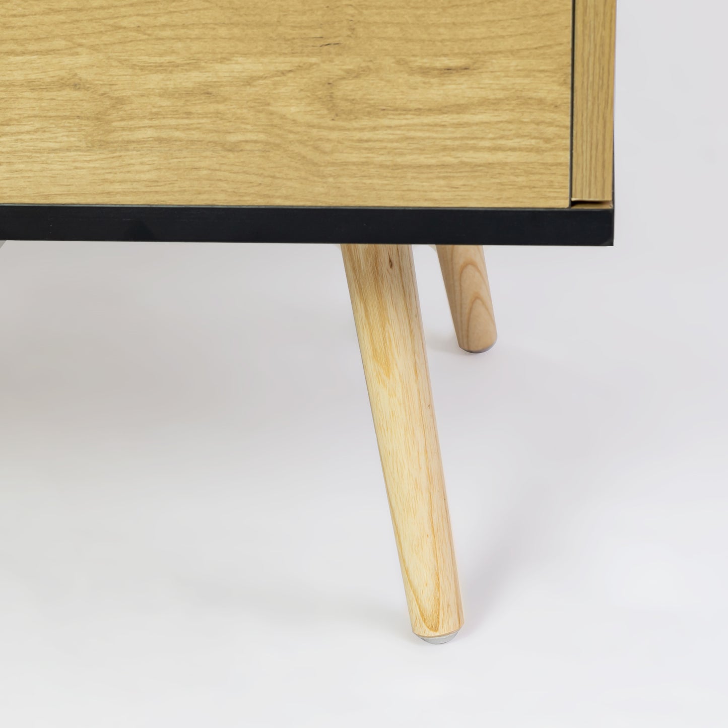 Coffee Table with Solid Wood Legs Support and Big Storage Space- Black+Brown_11
